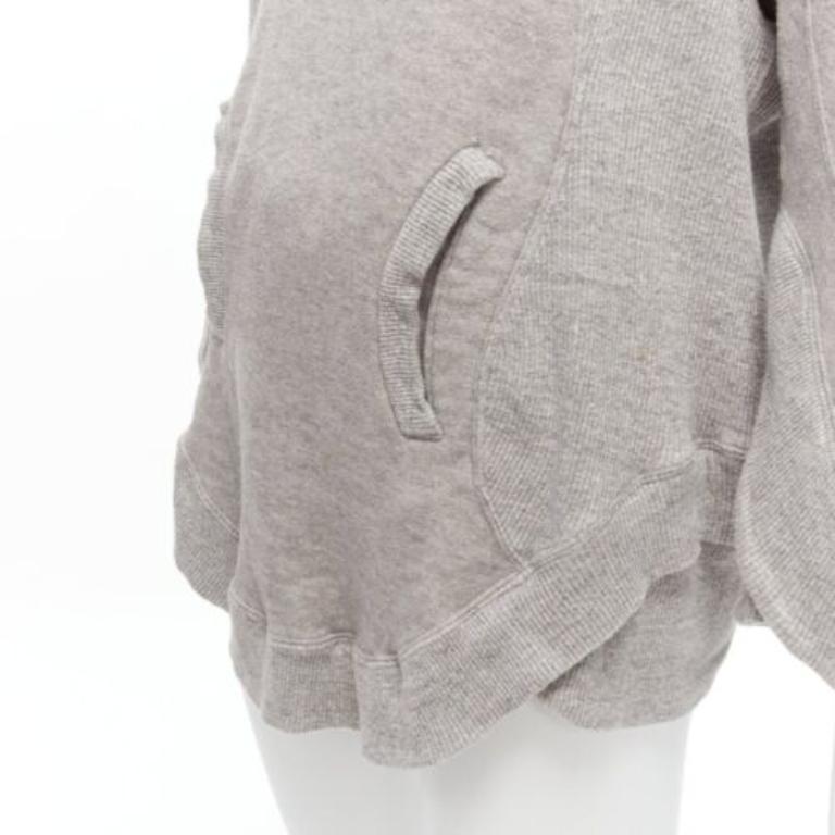 UNDERCOVER grey cotton wool panelled sleeves oversized hooded sweatshirt JP1 S For Sale 3