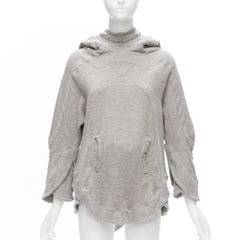 UNDERCOVER sudadera con capucha oversize de algodón y lana gris con mangas de paneles JP1 S