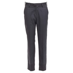UNDERCOVER John grey 100% wool black cowhide trim patchwork trousers JP4 XL