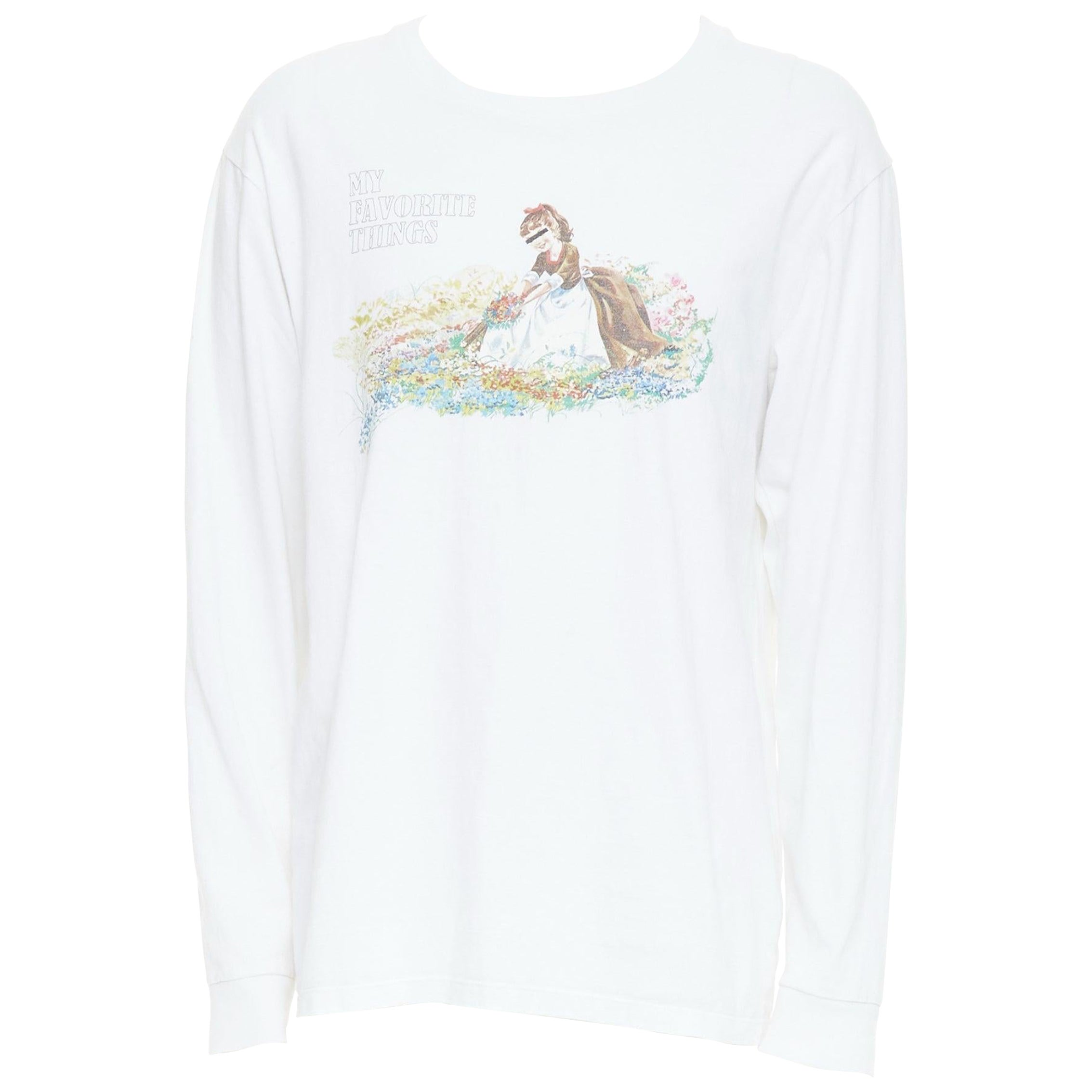UNDERCOVER John My Favourite Things weißes Langarm-T-Shirt mit Baumwolldruck JP3 L im Angebot