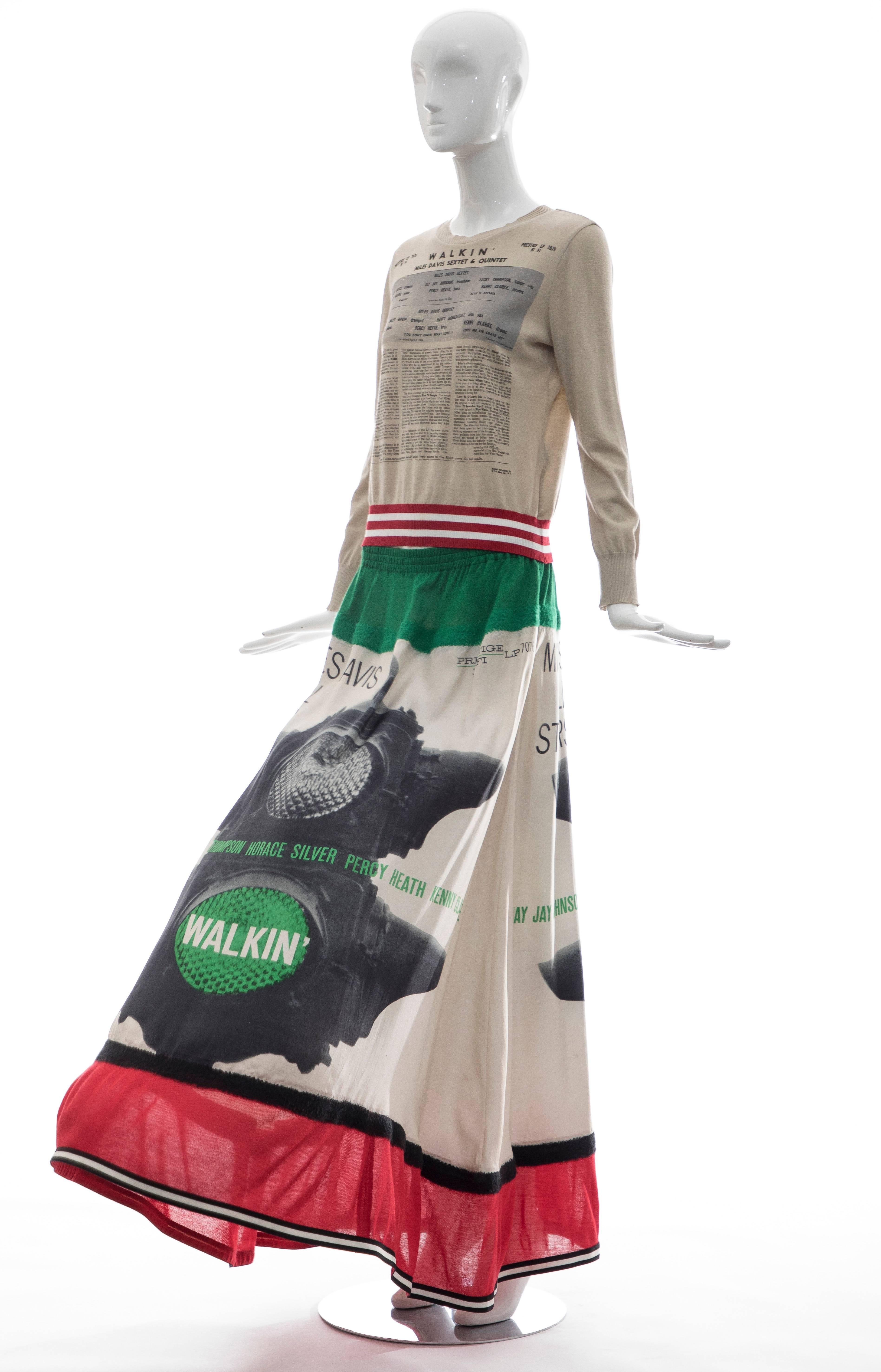 Jun Takahashi Undercover Silk Cotton Miles Davis Print Skirt Suit, Spring 2017 2