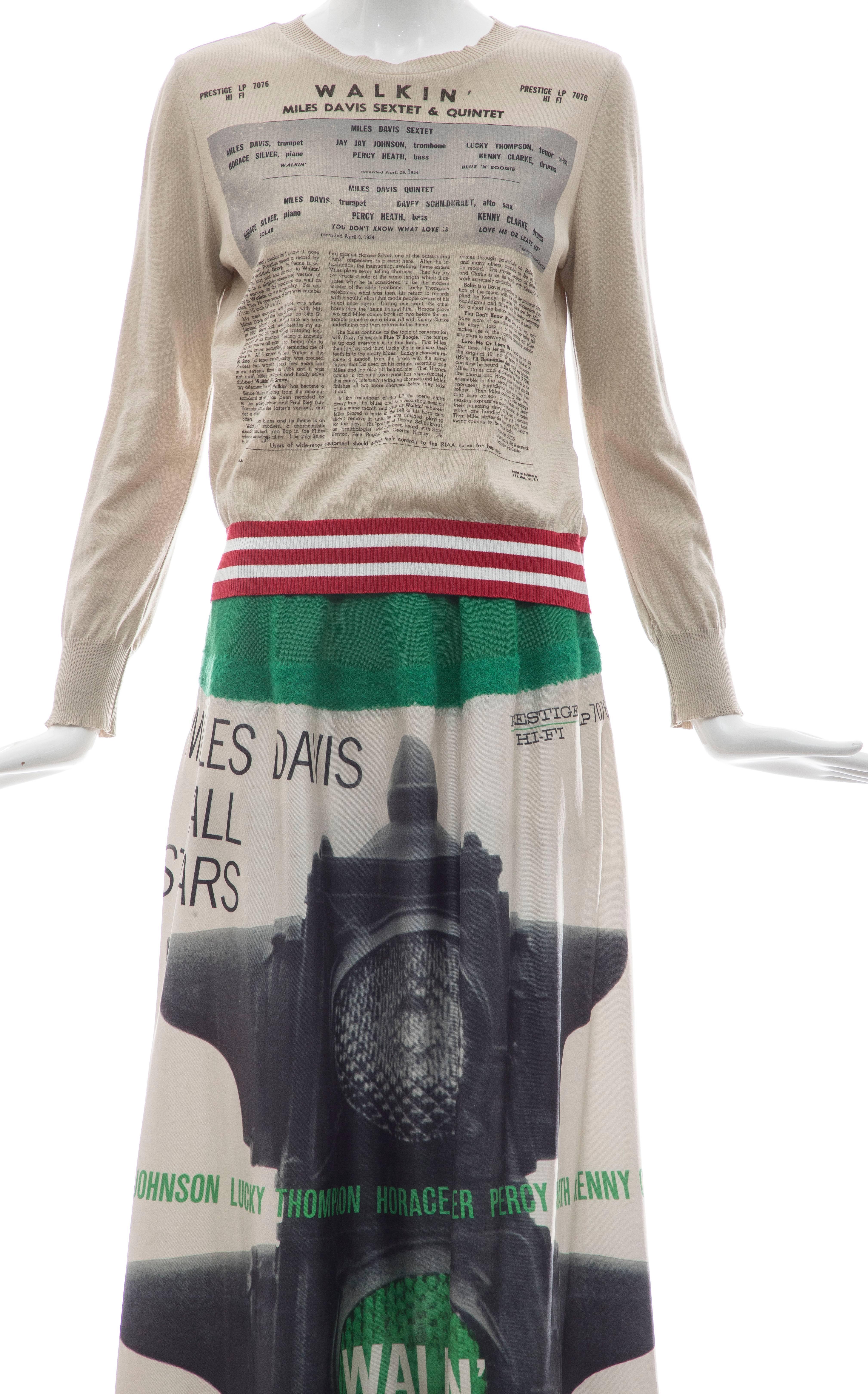Jun Takahashi Undercover Silk Cotton Miles Davis Print Skirt Suit, Spring 2017 3