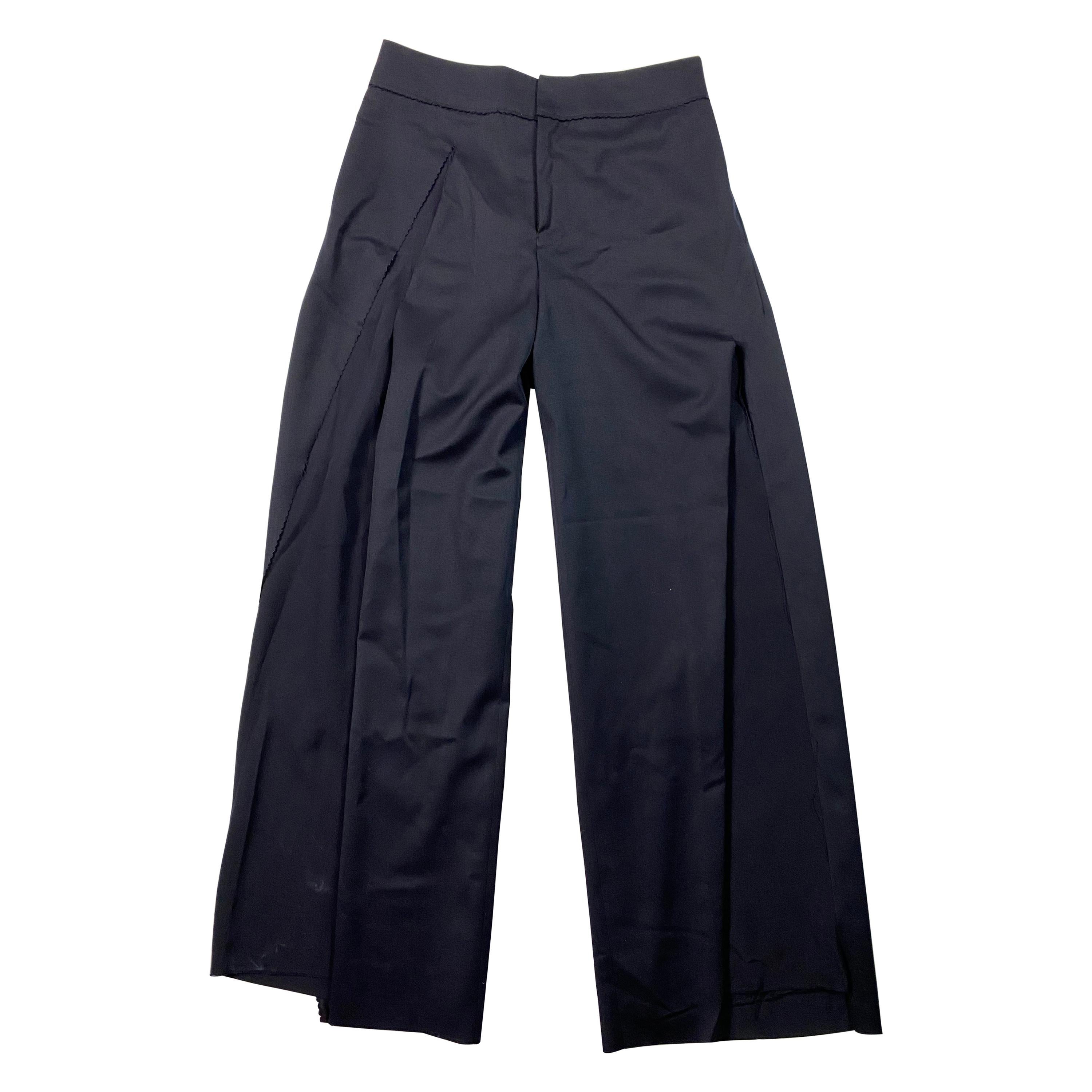 Undercover Navy Wool and Silk Trousers Pants, Size 2