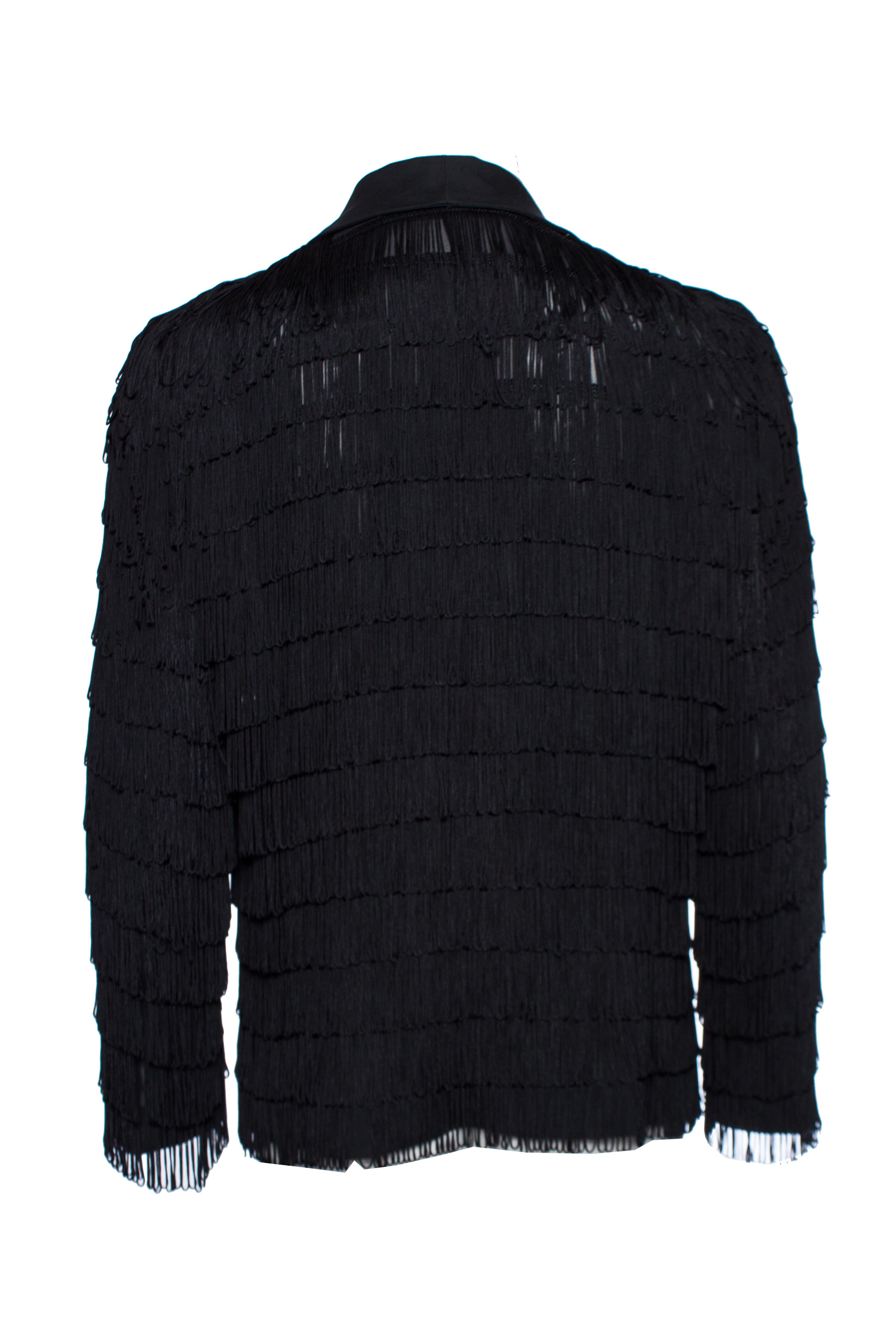 Undercover, semi-transparent jacket with fringes. In Excellent Condition For Sale In AMSTERDAM, NL
