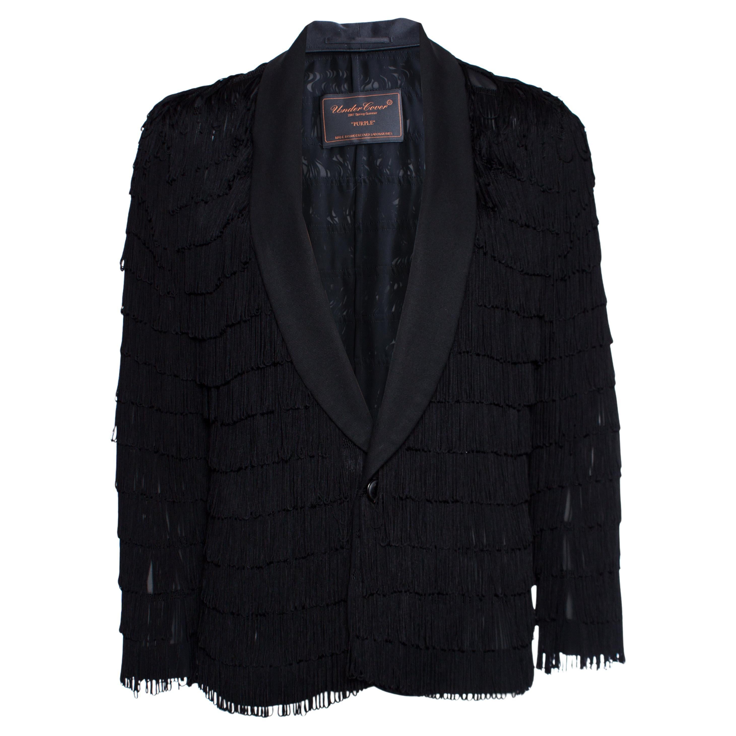 Undercover, semi-transparent jacket with fringes. For Sale