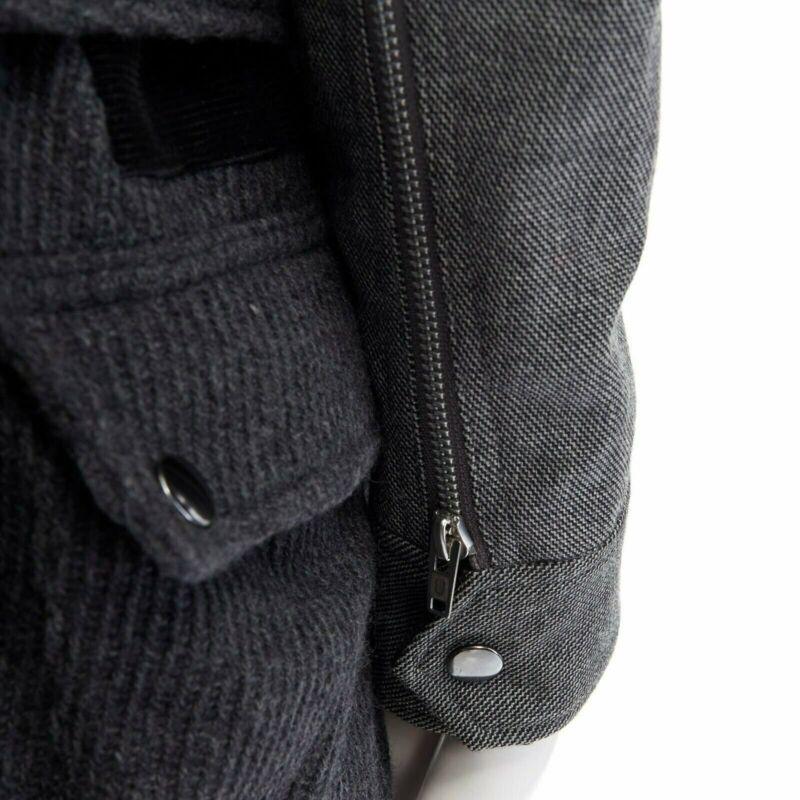 UNDERCOVER shearling collar padded cashmere wool hybrid belted coat JP1 S For Sale 4