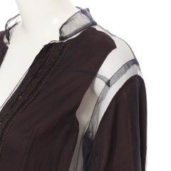 UNDERCOVER sheer mesh cotton panel bead embellished tunic top JP1 S