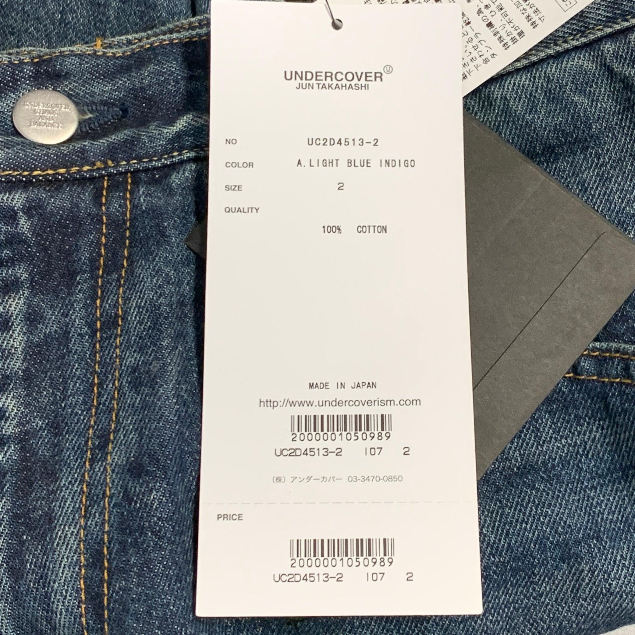 UNDERCOVER Size 30 Blue Multi Color Embroidery Cotton Relaxed Drop Crotch Jeans 4