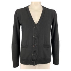 UNDERCOVER Size L Black Knit Wool Zip Up & Buttons Cardigan