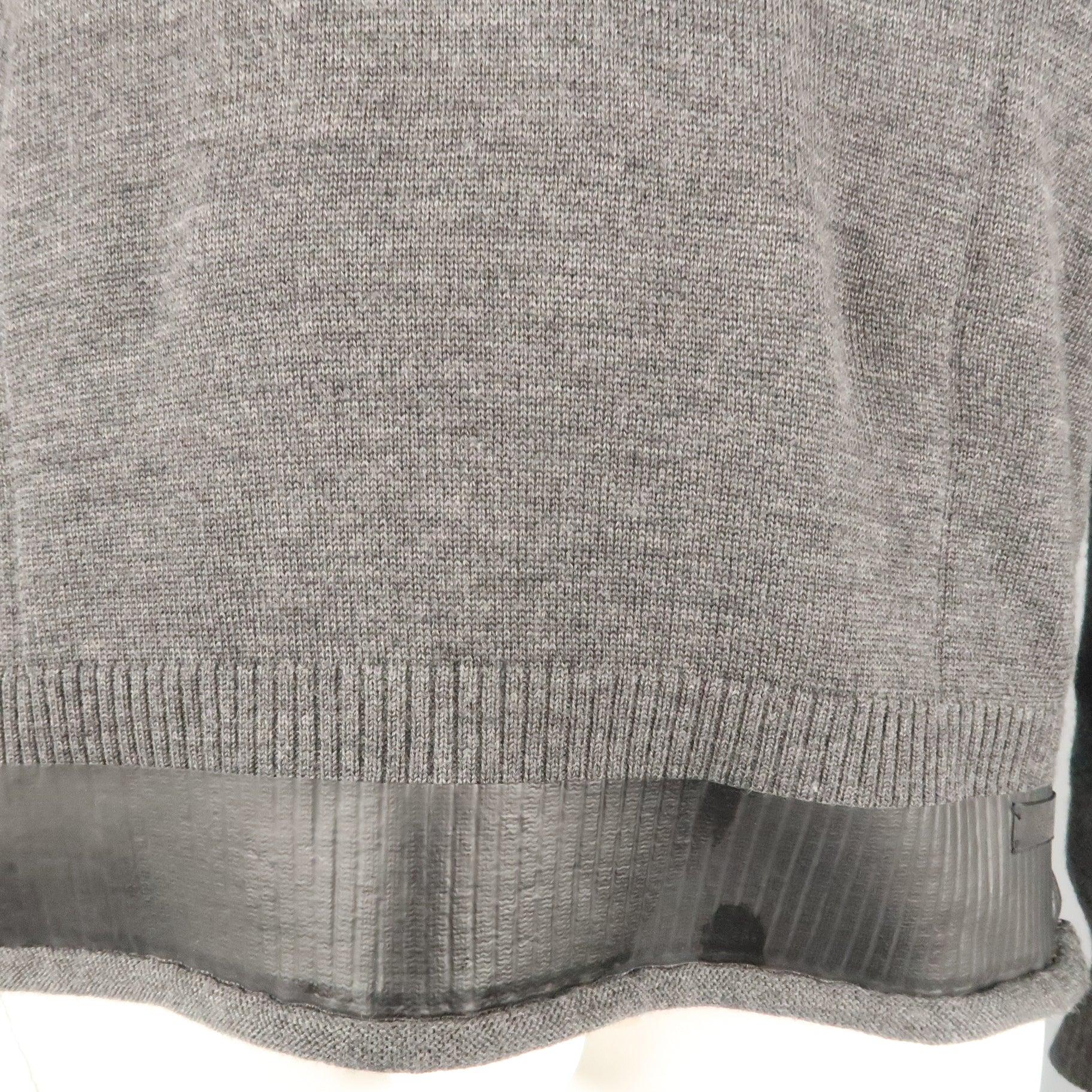 Men's UNDERCOVER Size L Charcoal Solid Wool V-Neck Pullover For Sale
