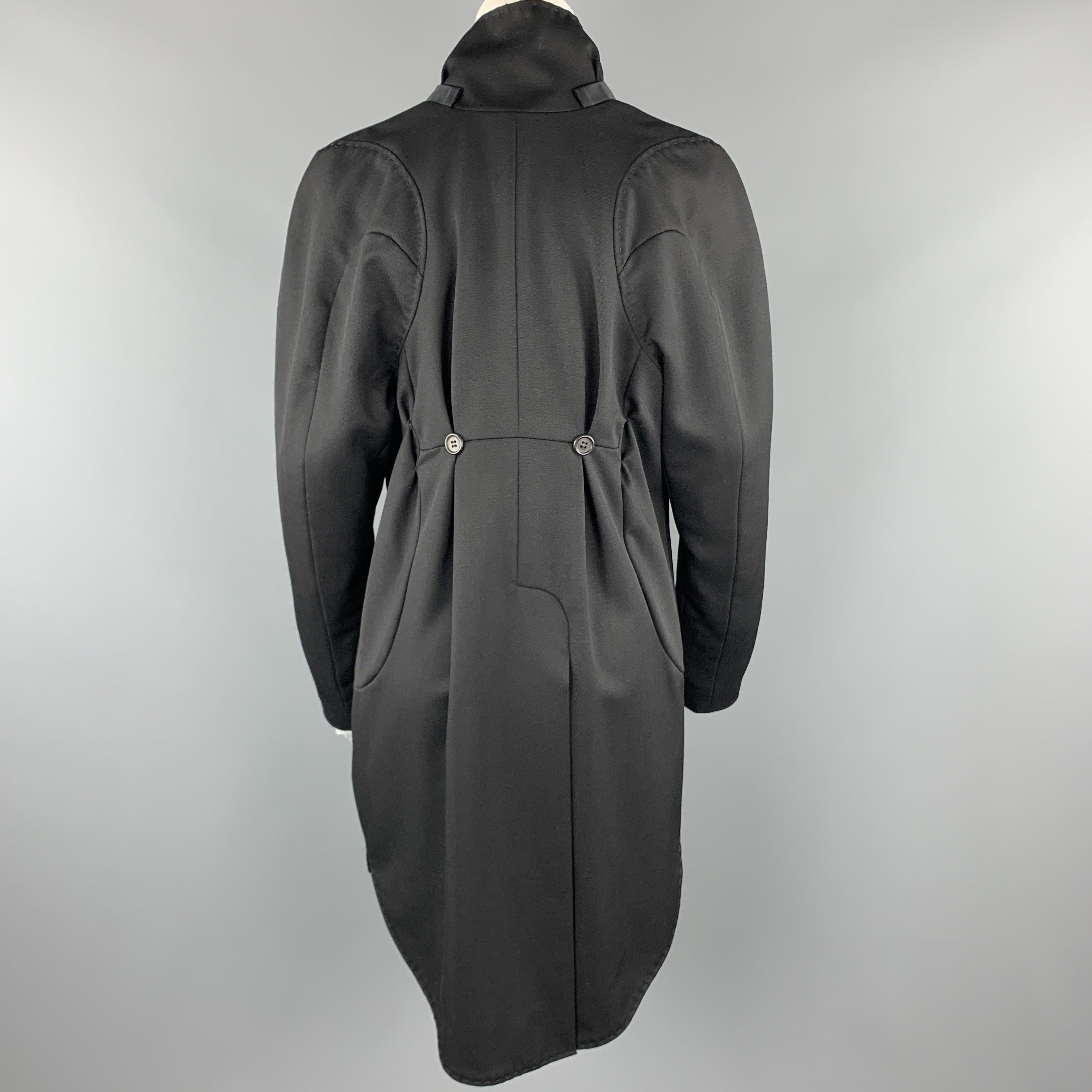 UNDERCOVER Size M Black Wool Satin Shawl Collar Tuxedo Coat For Sale 2