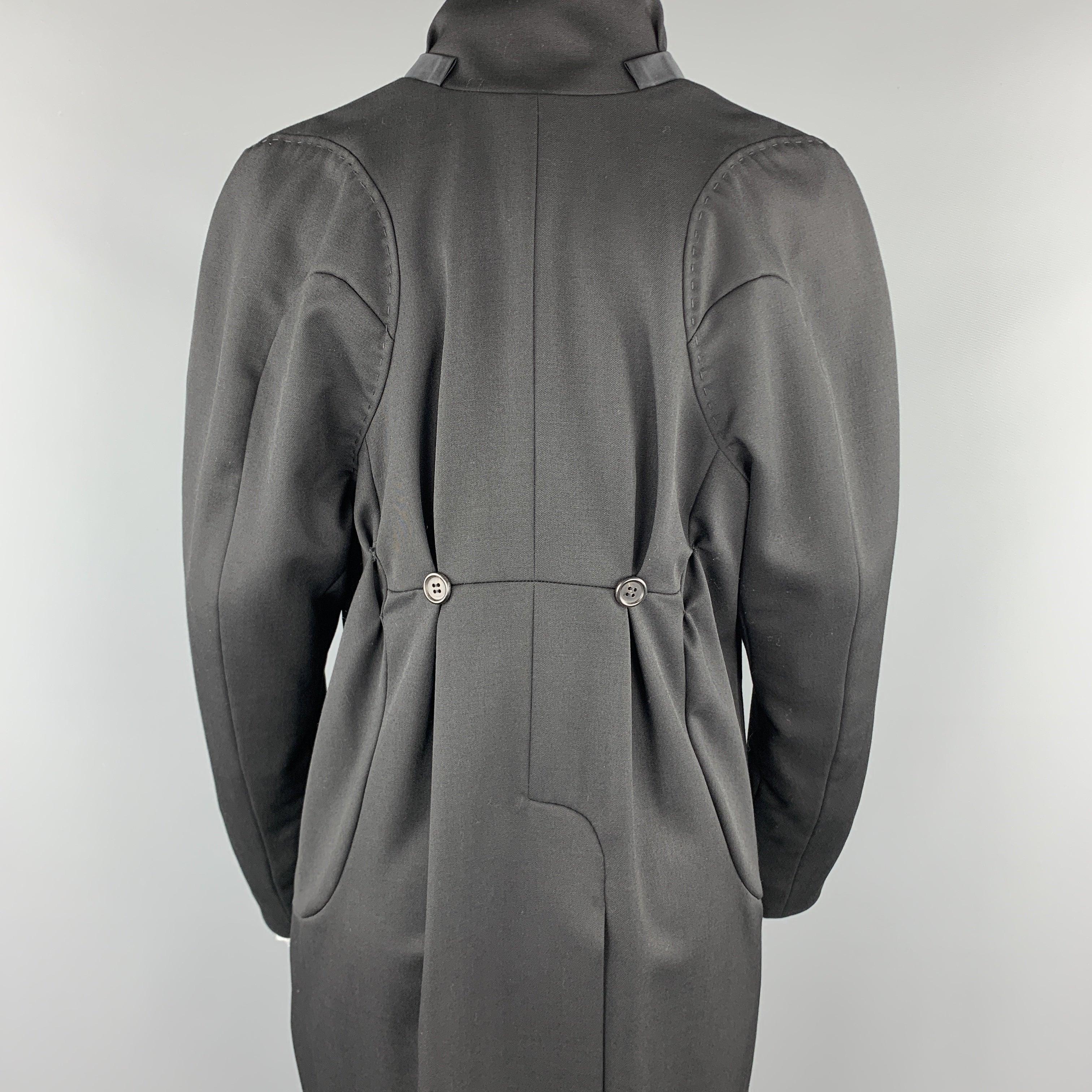 A&M Manteau de smoking à col châle en satin de laine noir Taille M en vente 3