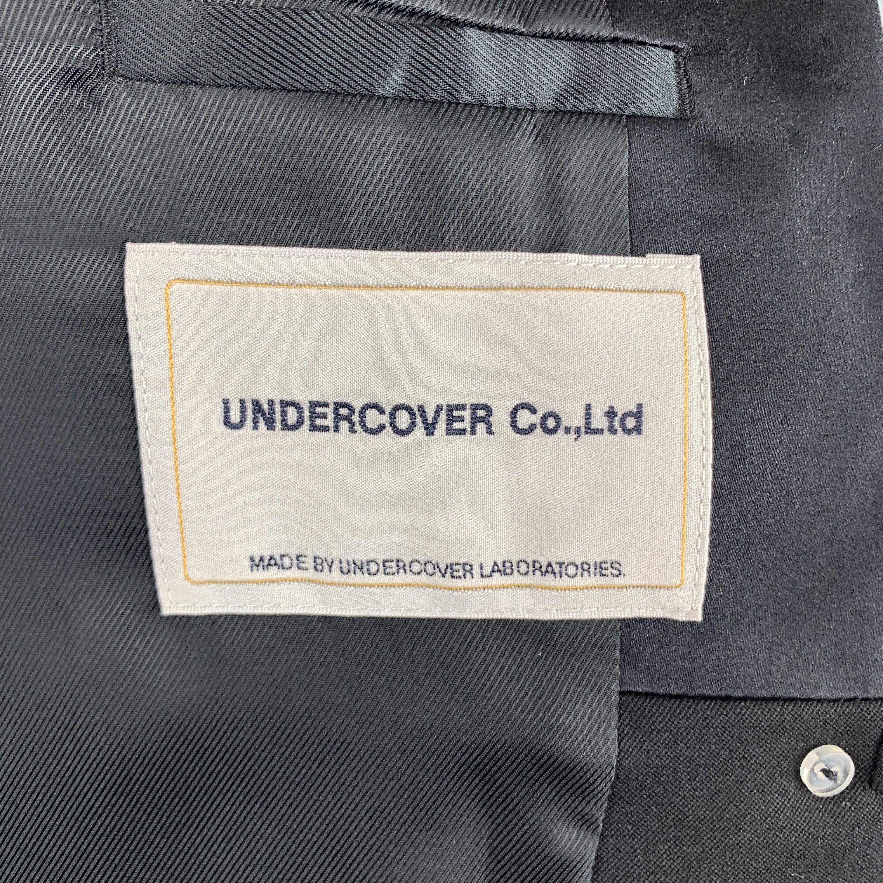 UNDERCOVER Size M Black Wool Satin Shawl Collar Tuxedo Coat For Sale 4