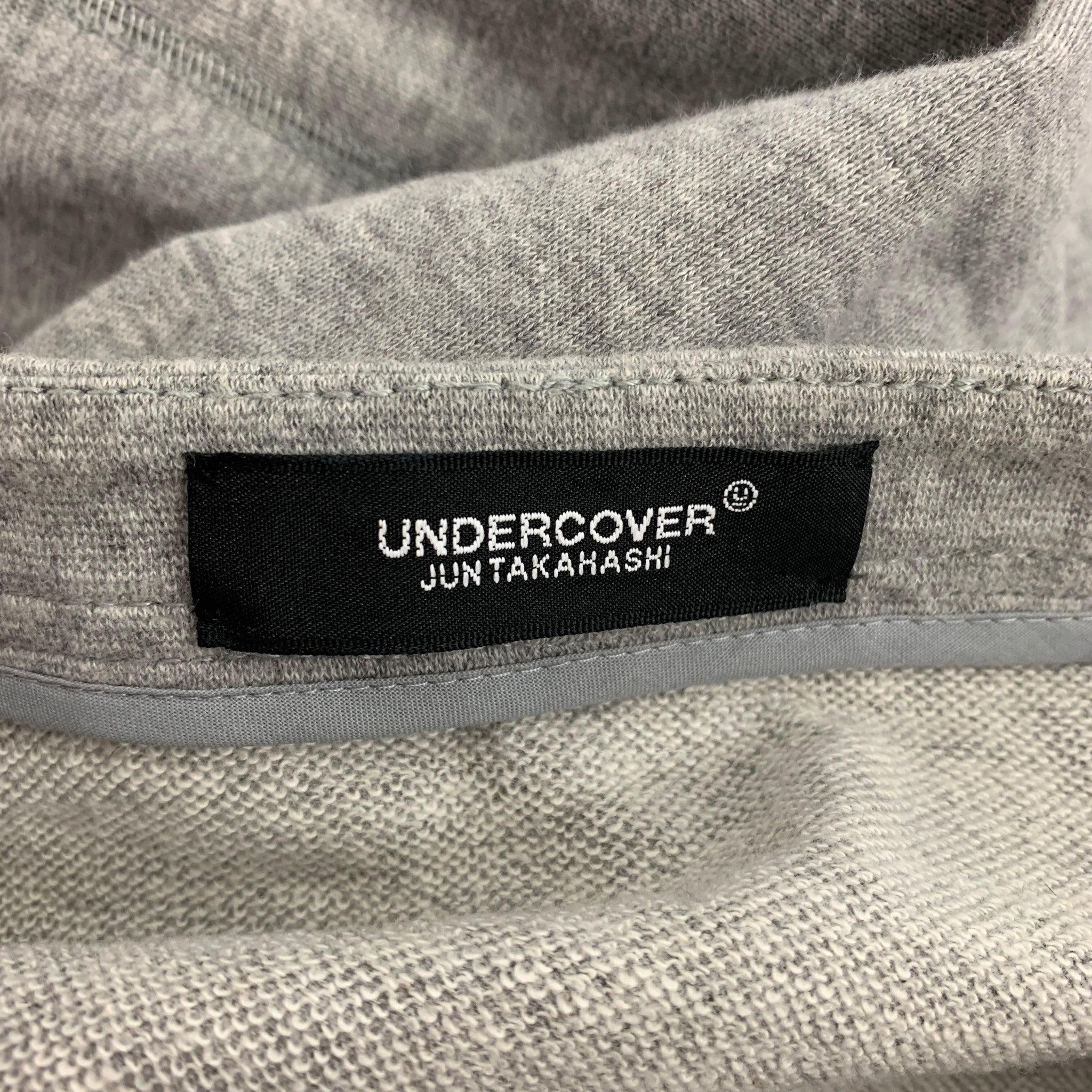 UNDERCOVER - Sweat-shirt surdimensionné en coton avec appliques grises et jaunes, taille unique en vente 2