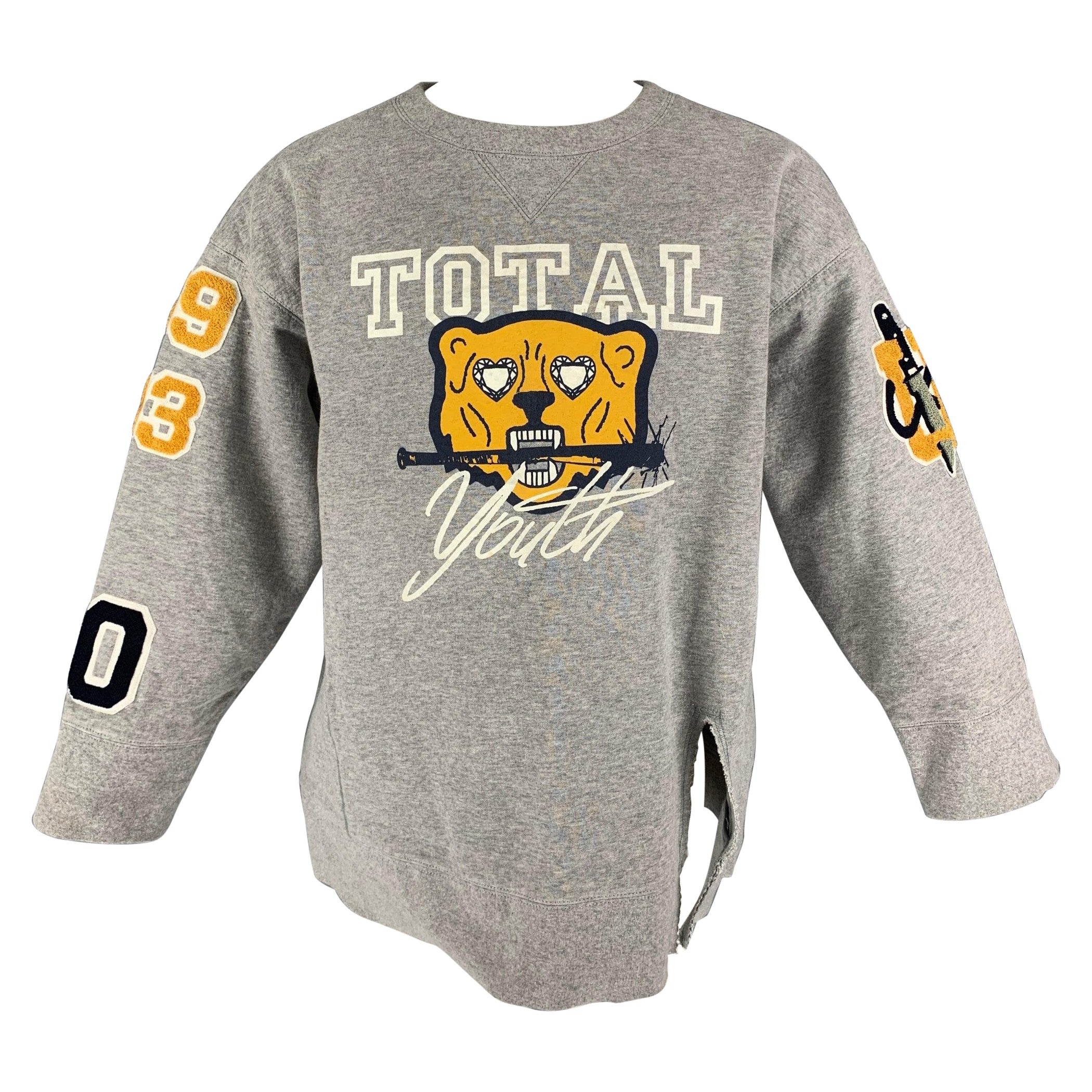 UNDERCOVER Talla Única Gris Amarillo Aplique Sudadera Algodón Sobredimensionada en venta