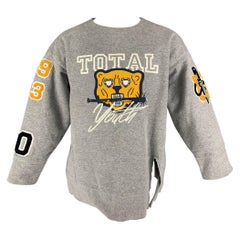UNDERCOVER Size One Size Grey Yellow Applique Cotton Oversized Sweatshirt