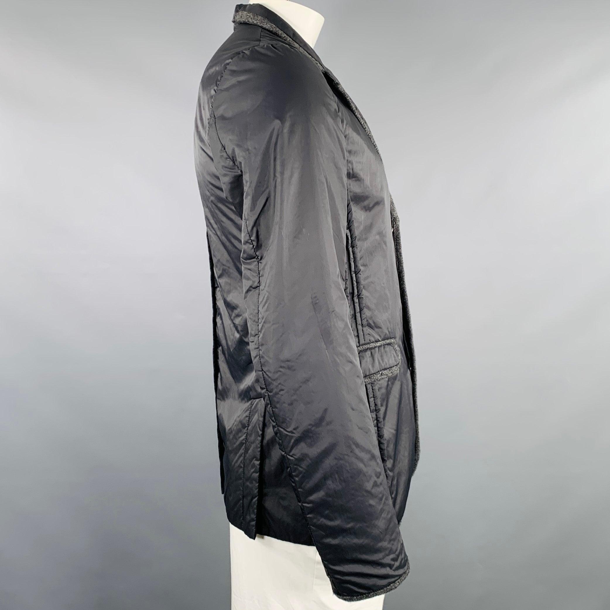 UNDERCOVER Talla XL Negro Gris Contraste Ribete Nylon Chaqueta Blazer en Bueno estado para la venta en San Francisco, CA
