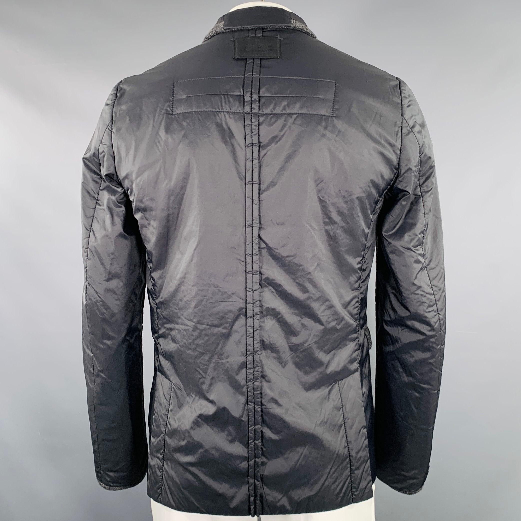 De los hombres UNDERCOVER Talla XL Negro Gris Contraste Ribete Nylon Chaqueta Blazer en venta