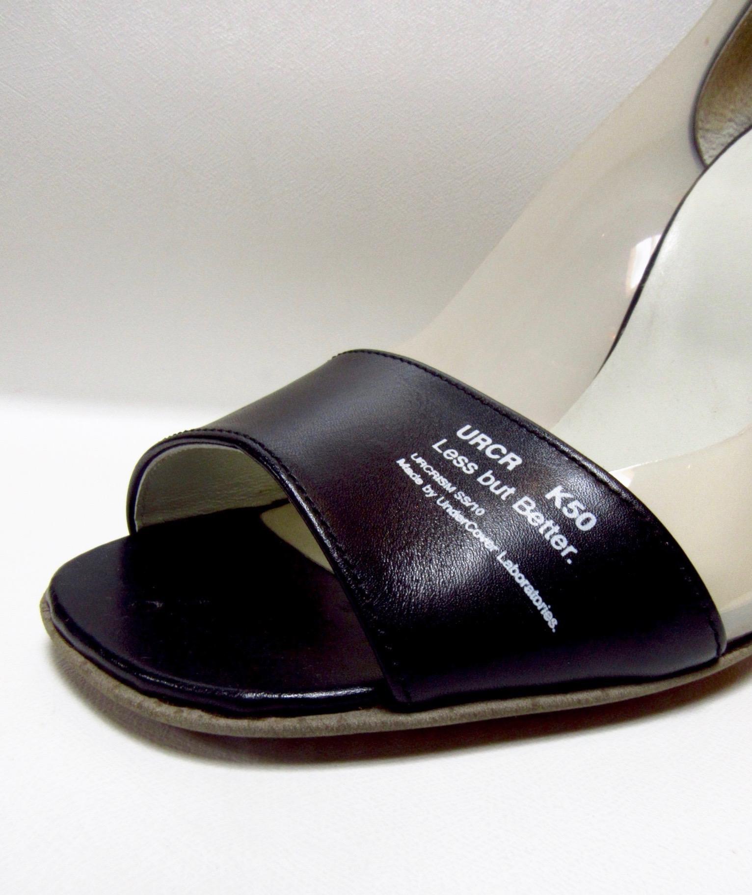 Noir Undercover - Chaussures à talons à lanières noires « Less But Better », printemps-été 2010 en vente