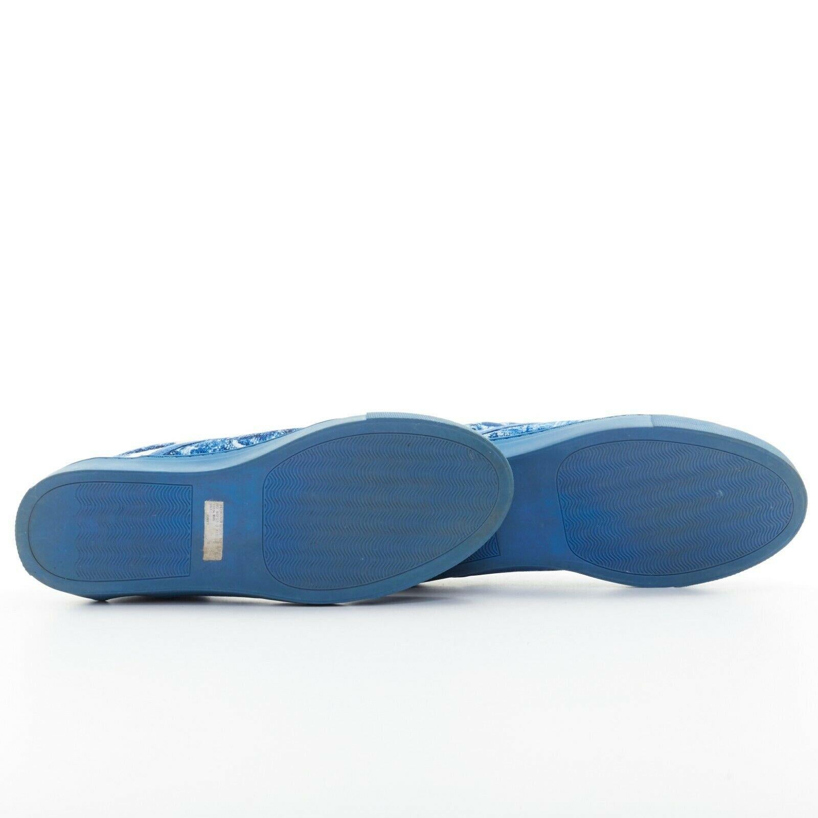 Blue UNDERCOVER white blue chinoiserie print canvas slip on skate shoes XXS US6
