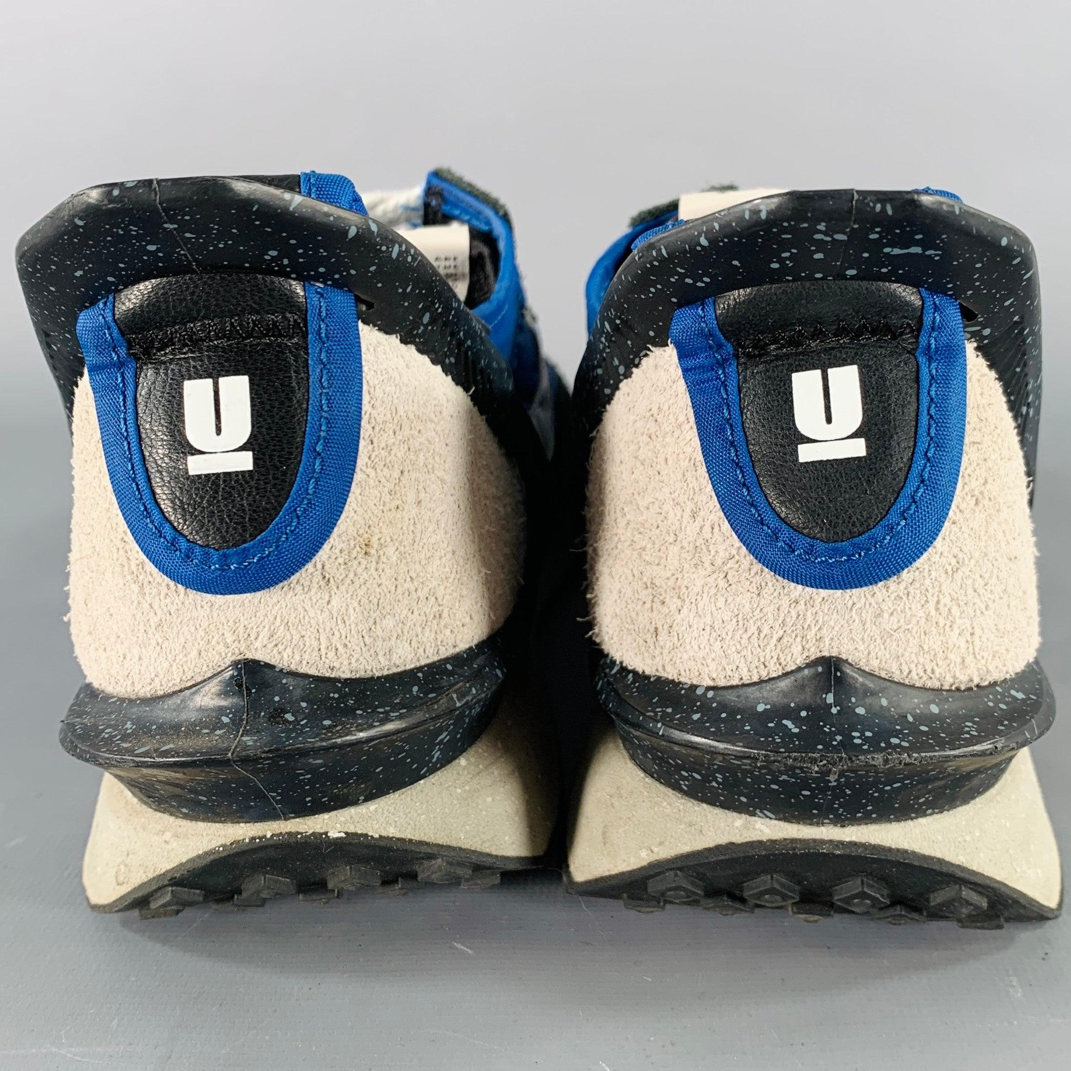 UNDERCOVER x NIKE Size 10.5 Black Blue Color Block Nylon Lace-Up Sneakers In Good Condition For Sale In San Francisco, CA