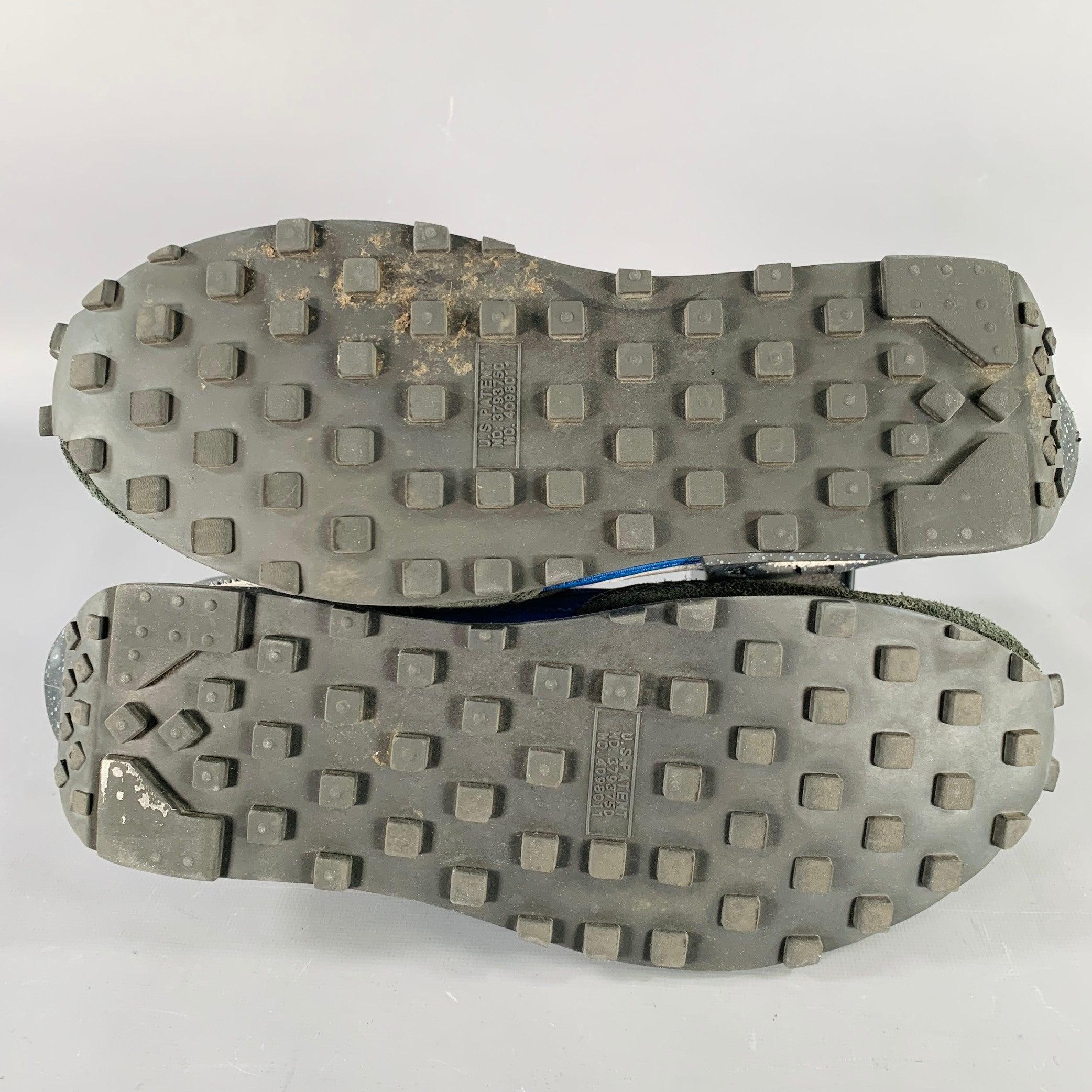 UNDERCOVER x NIKE Size 10.5 Black Blue Color Block Nylon Lace-Up Sneakers For Sale 2