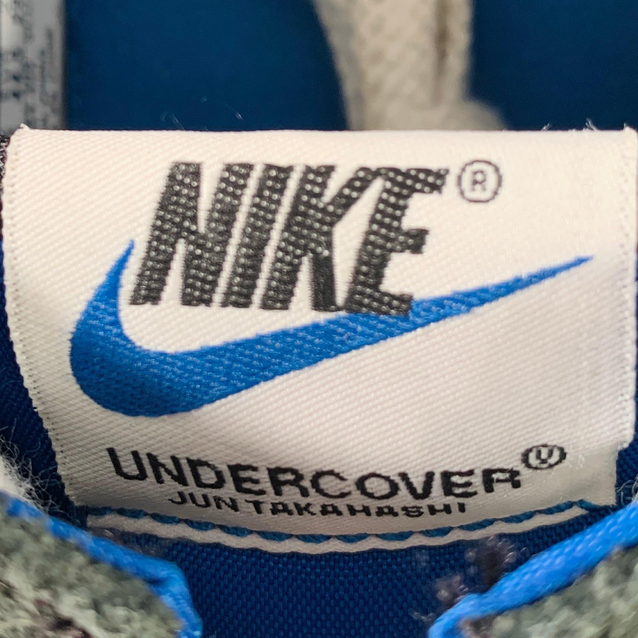 UNDERCOVER x NIKE Size 10.5 Black Blue Color Block Nylon Lace-Up Sneakers For Sale 3