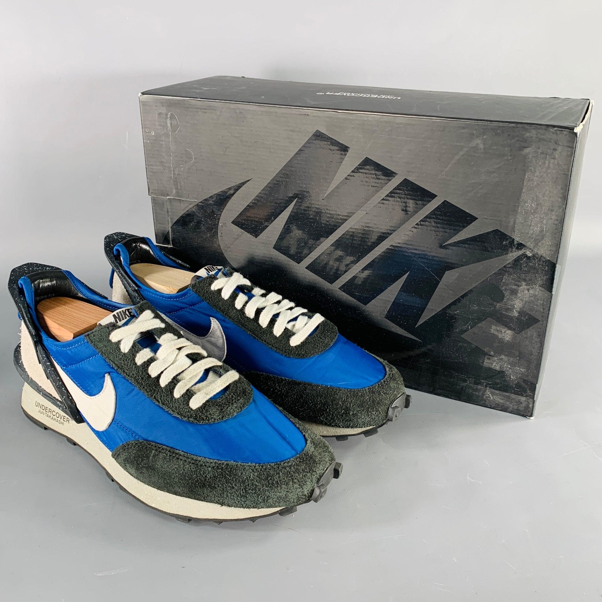 UNDERCOVER x NIKE Size 10.5 Black Blue Color Block Nylon Lace-Up Sneakers For Sale 5