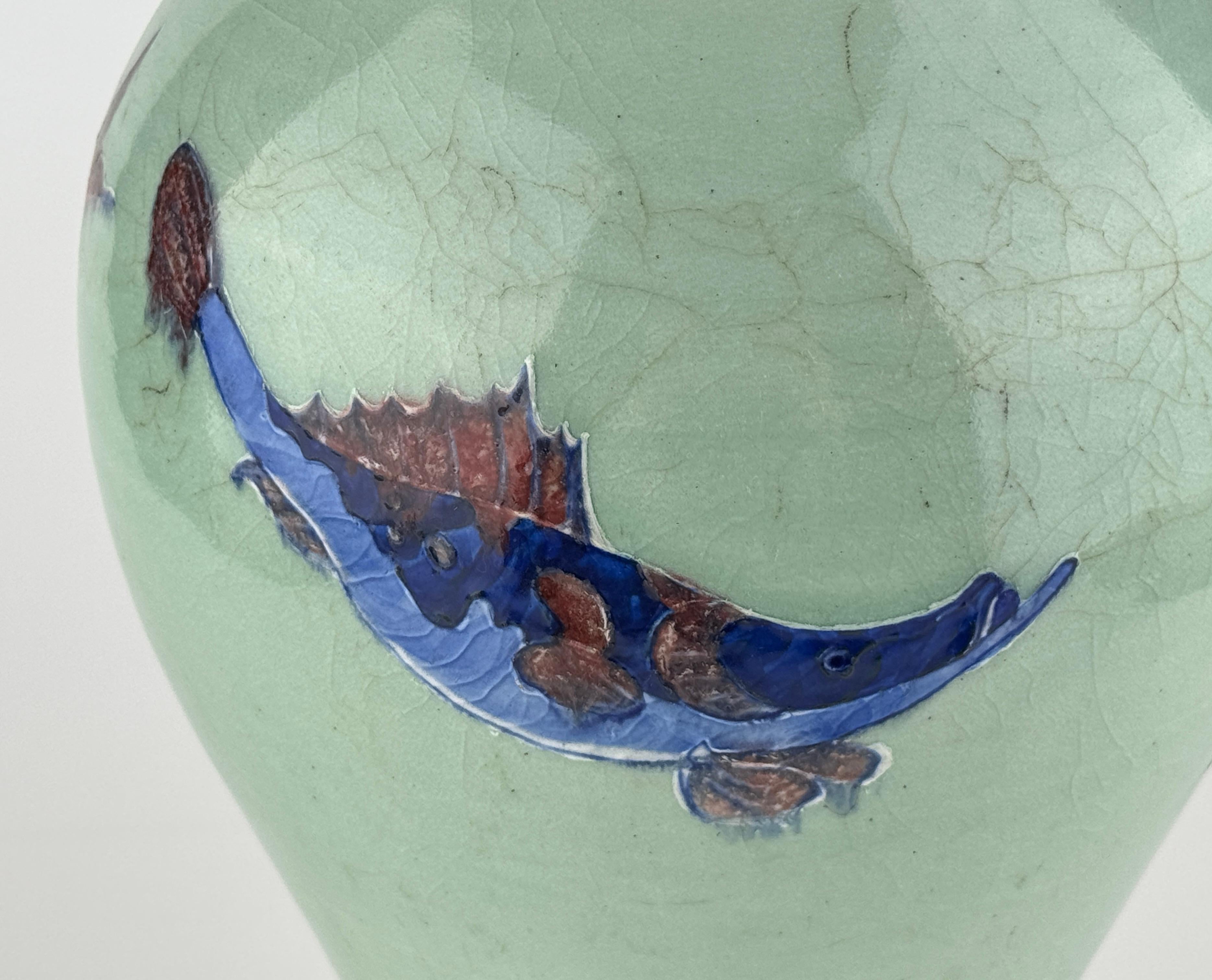 19th Century Underglaze Blue and Copper Red Yuhuchunping, Late Qing Dynasty For Sale