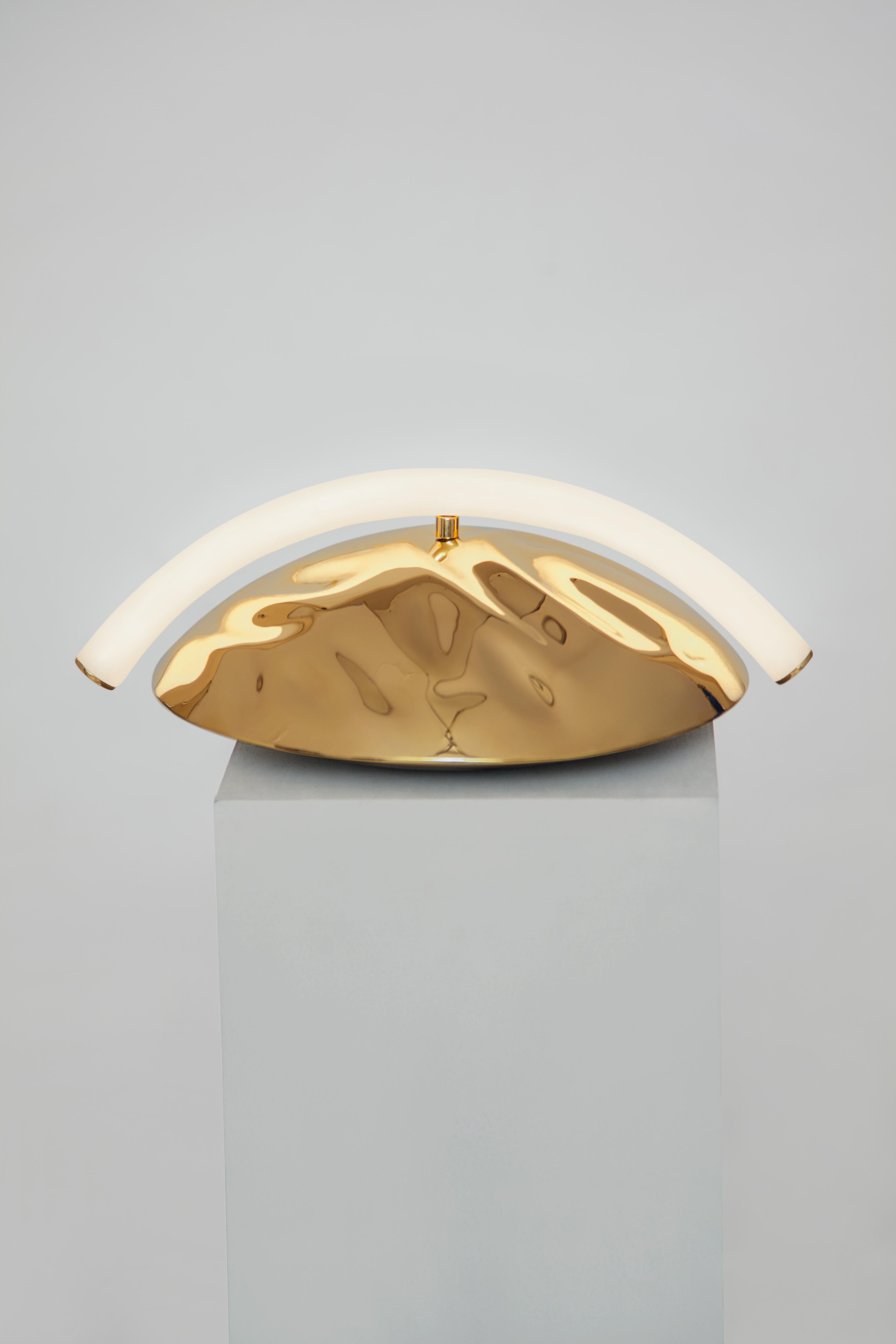 Modern Underlay II, Sculpted Table Lamp by Paul Matter
