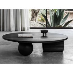 Underline Oval Coffee Table in Black Oak by Hegi Design House