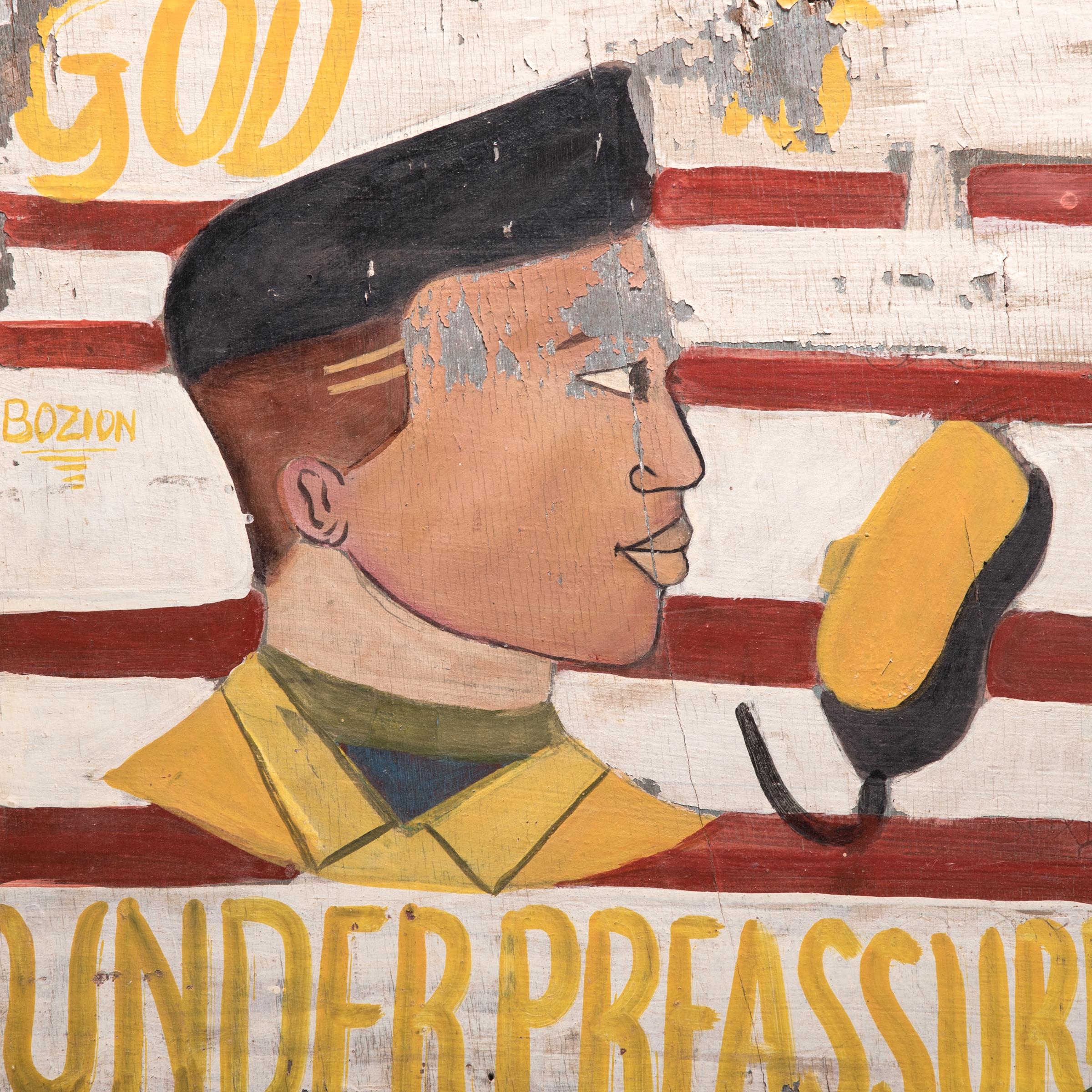 Swinging from trees or mounted to buildings, barbershop signs are fascinating examples of pop and Folk Art in Africa. Each sign was painted to communicate the unique personality of the barber, expressing both their hairdressing options, and the