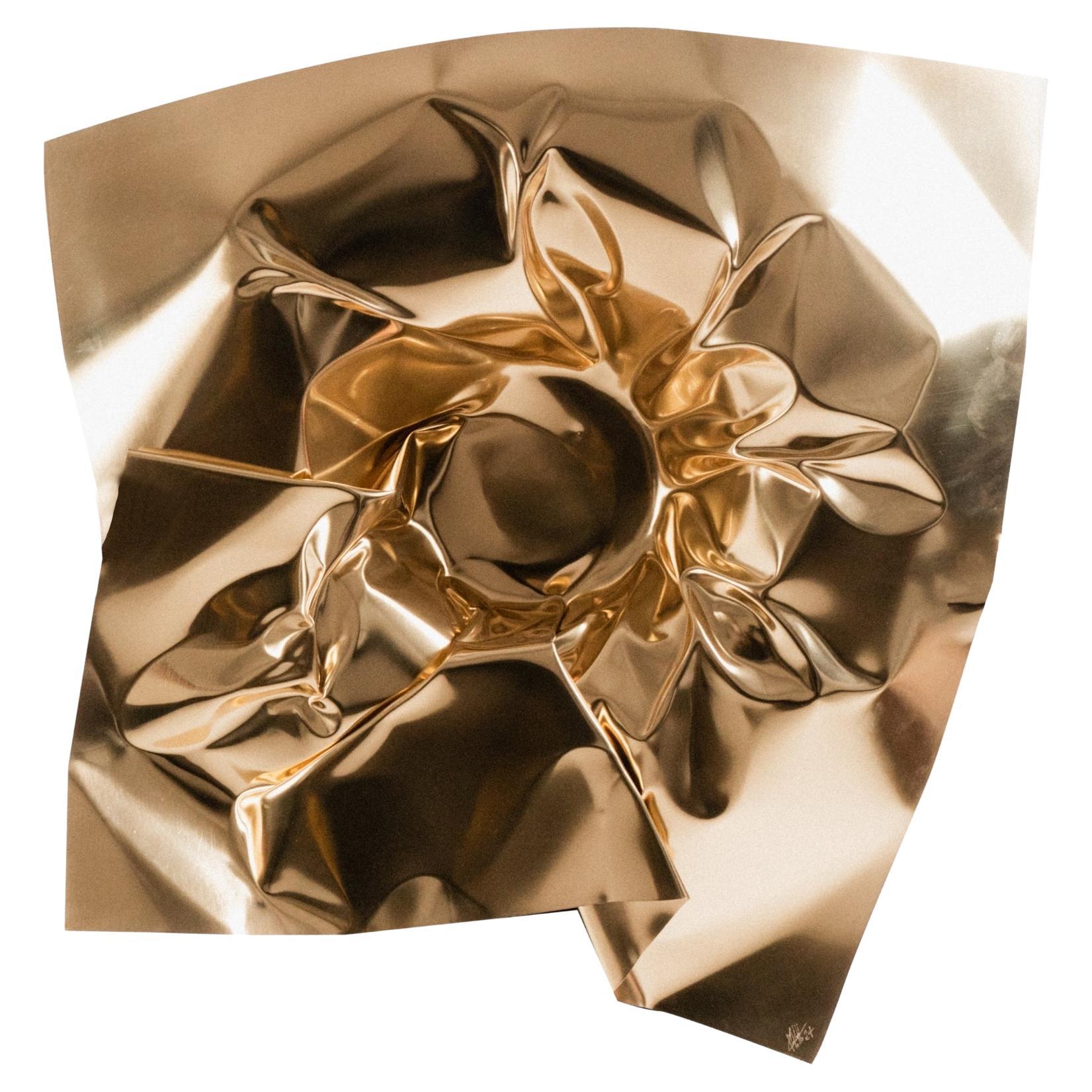 Decoración Escultórica de Oro Bajo Presión Hecha a Mano - Arte de Lujo Único de MainGUILY