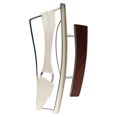 Undertide Brooch in 950 Silver, Recycled Rosewood & Paint by Lucía Rovira