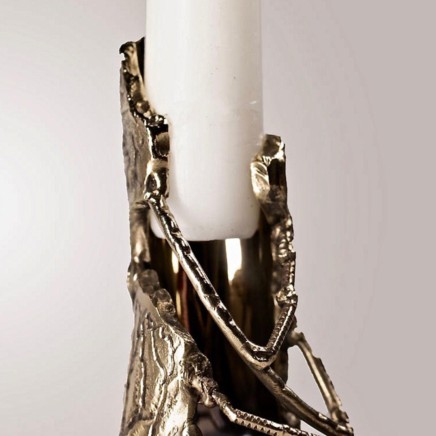 Modern Underwood Brass Candlestick For Sale