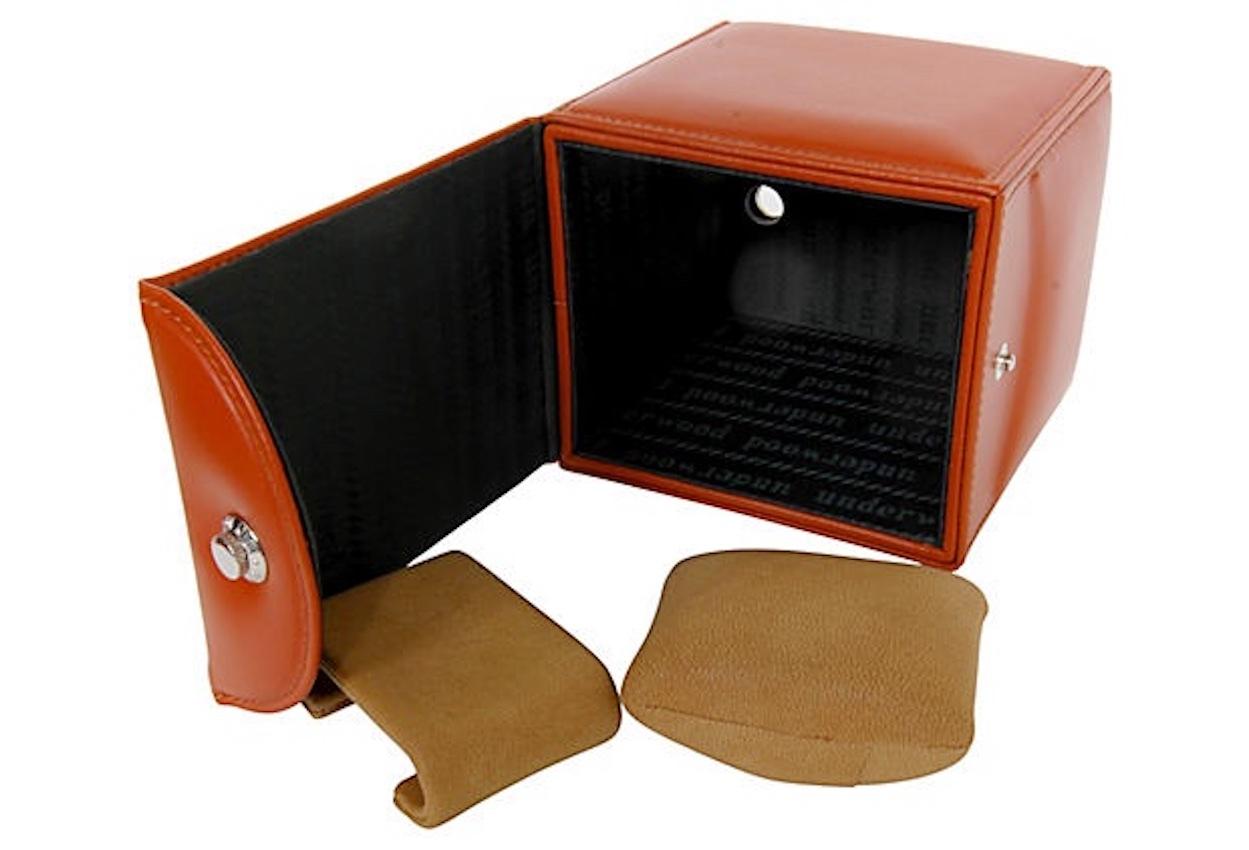 Underwood Rotobox Triple-Module Watch Winder, Jewelry Case, in Tan Tuscan Calf In Excellent Condition For Sale In valatie, NY