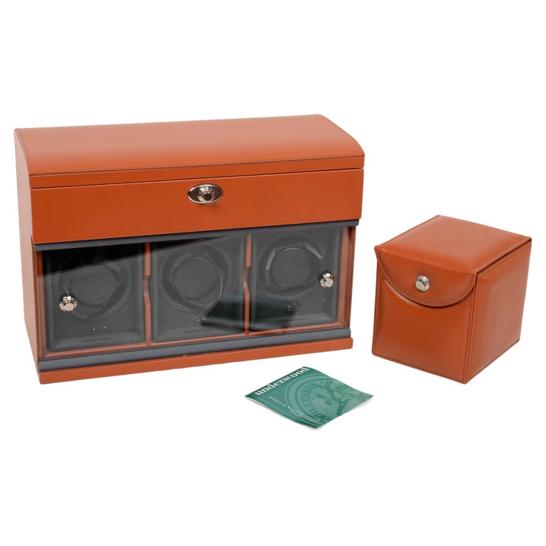 Underwood Rotobox TripleModule Watch Winder, Jewelry Case, in Tan