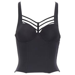 UNDRESSED MARLIES DEKKER top nero imbottito con spalline e corpetto disossato US32C