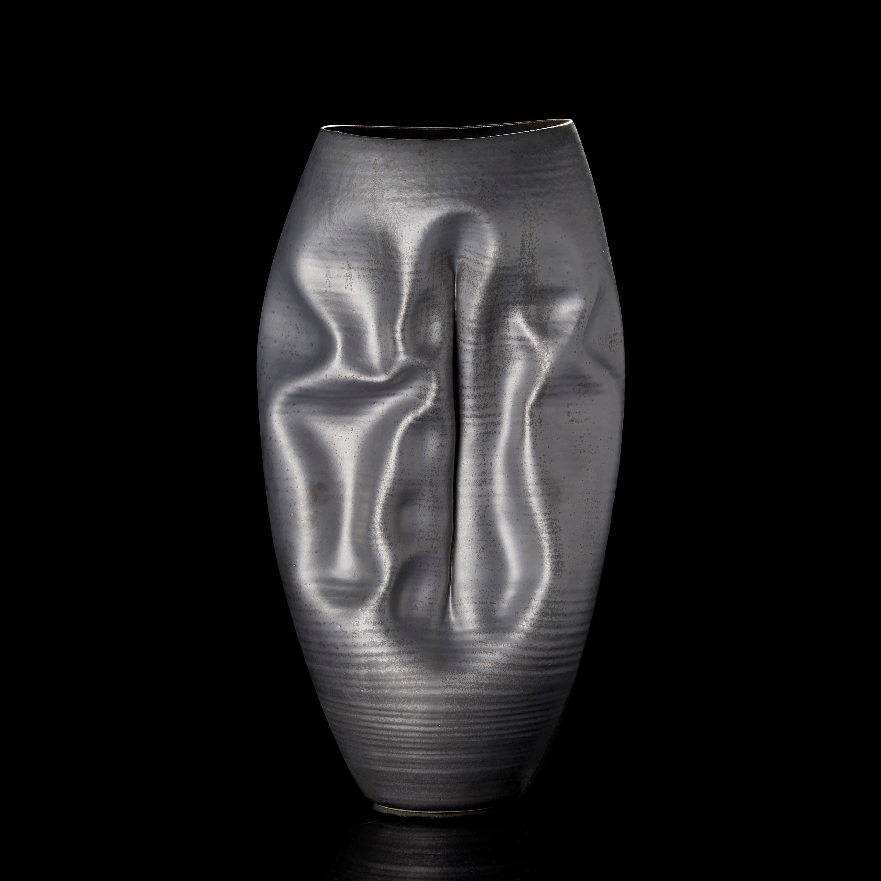 Organic Modern Undulating Crumpled Form No 70, a Ceramic Vessel by Nicholas Arroyave-Portela For Sale