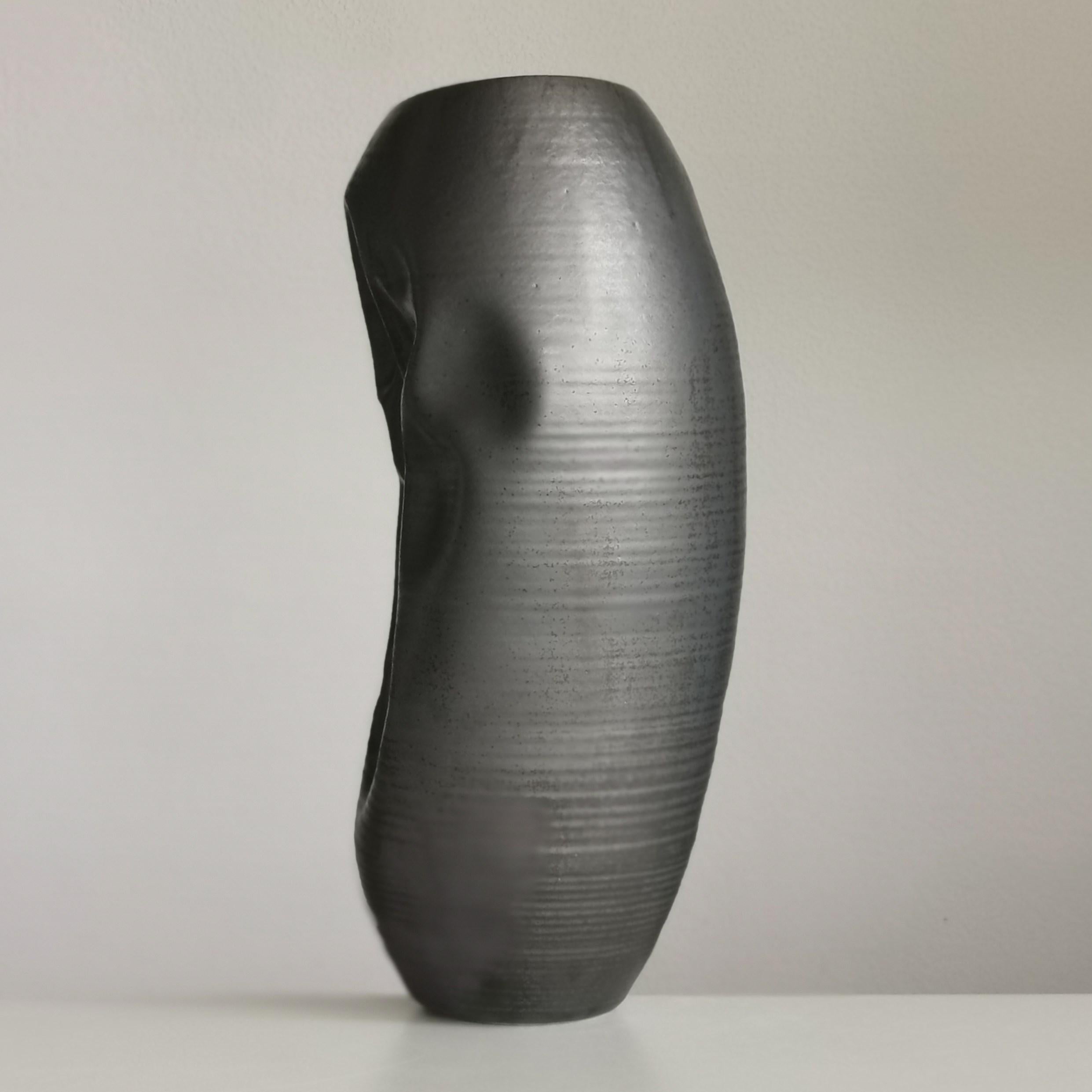 Contemporary Undulating Crumpled Form No 70, a Ceramic Vessel by Nicholas Arroyave-Portela For Sale