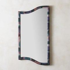 1980s Undulating Entryway Bench and Matching Mirror