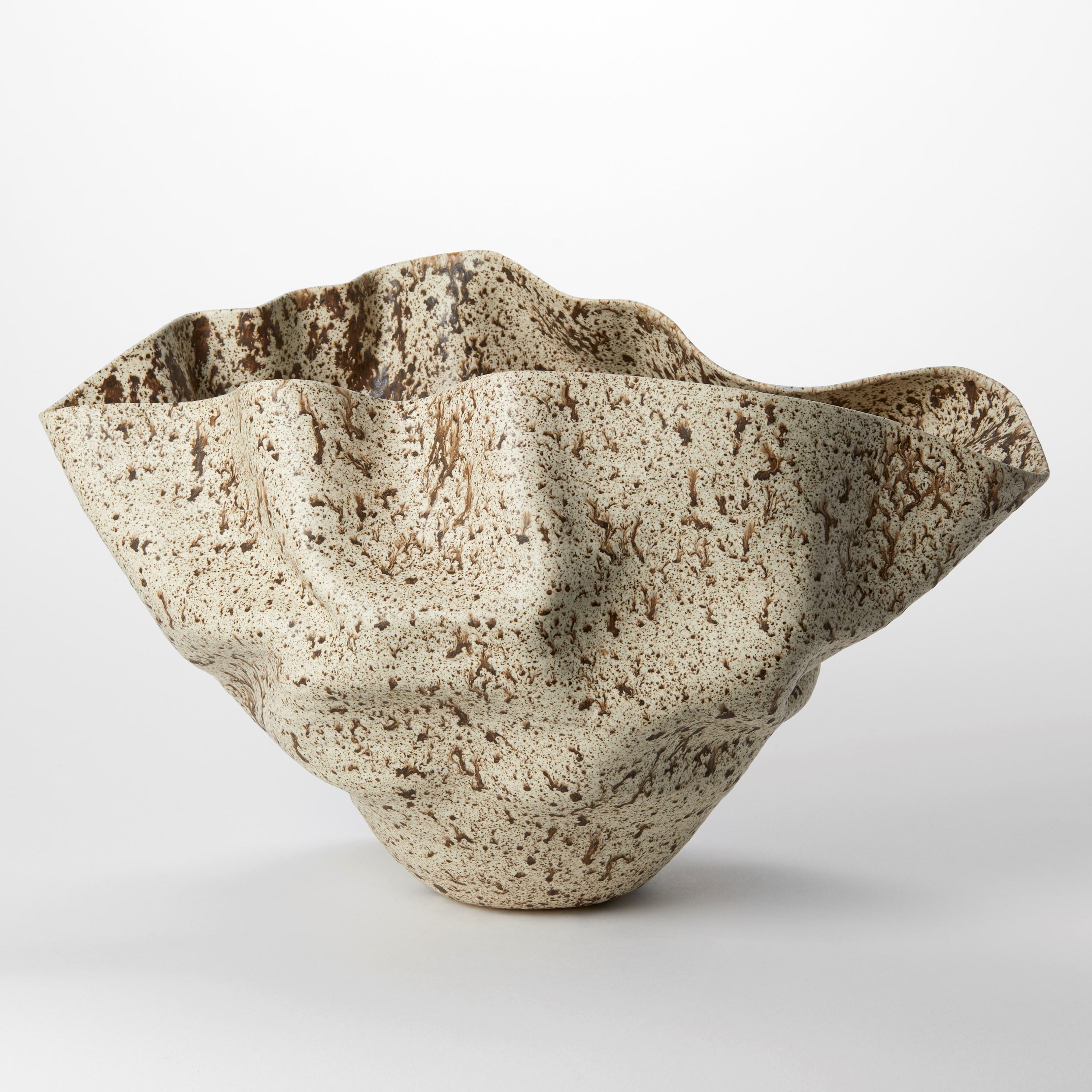 Spanish Undulating Form in Speckled Glaze No 145 by Nicholas Arroyave-Portela For Sale