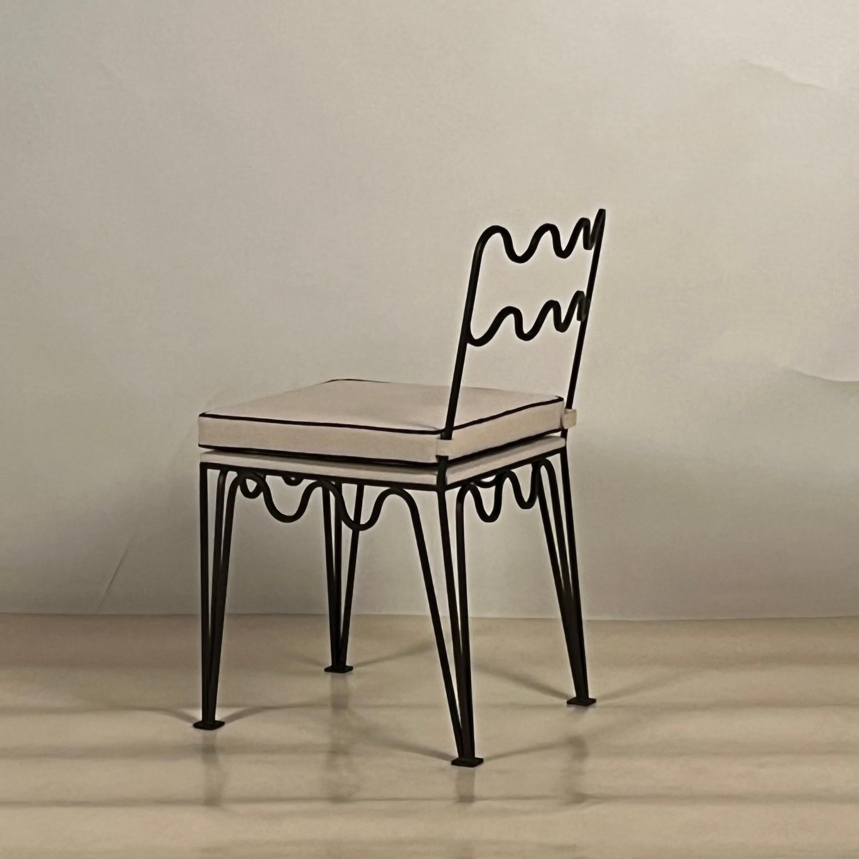 Steel Undulating Méandre Chair by Design Frères For Sale