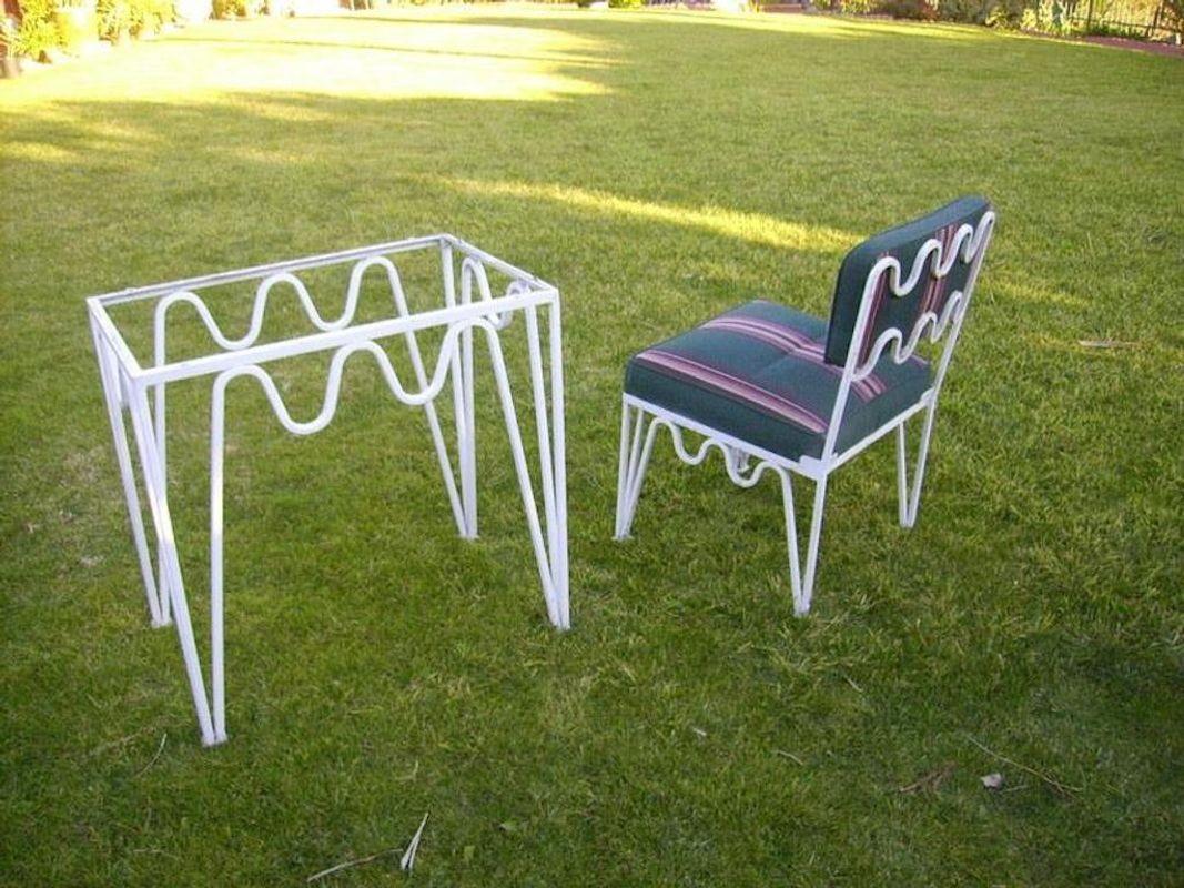 Undulating 'Méandre Outdoor Dining/Lounge Patio Set by Walter Lamb