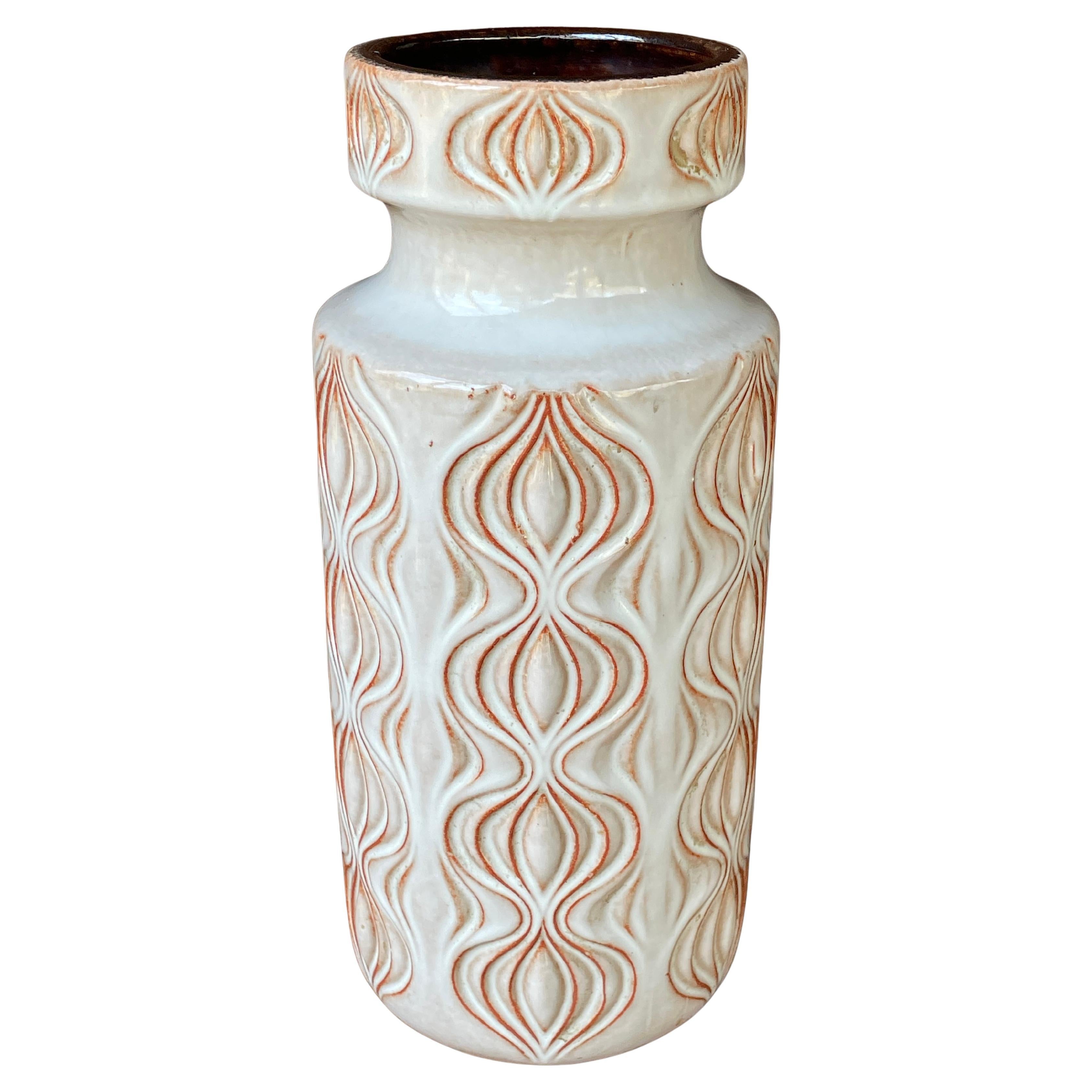 Undulating Op Art W.German Ceramic Flower Vase Vintage Mid-Century Psychedelic