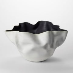 Undulating Oval Form in White & Black No 149 by Nicholas Arroyave-Portela