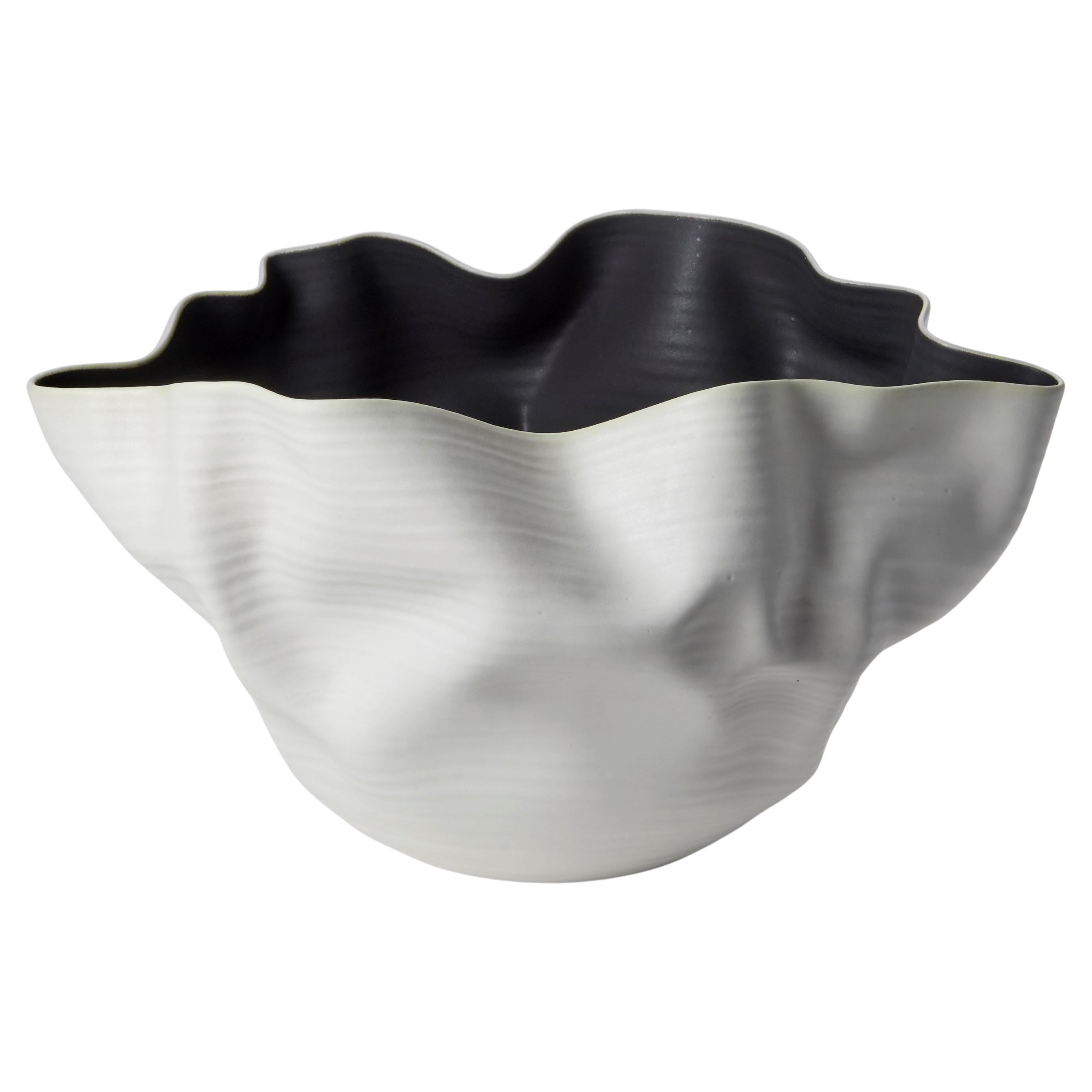 Undulating Oval Form in White & Black No 149 by Nicholas Arroyave-Portela