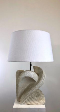 Limestone Table Lamp by Albert Tormos, France, 1970s