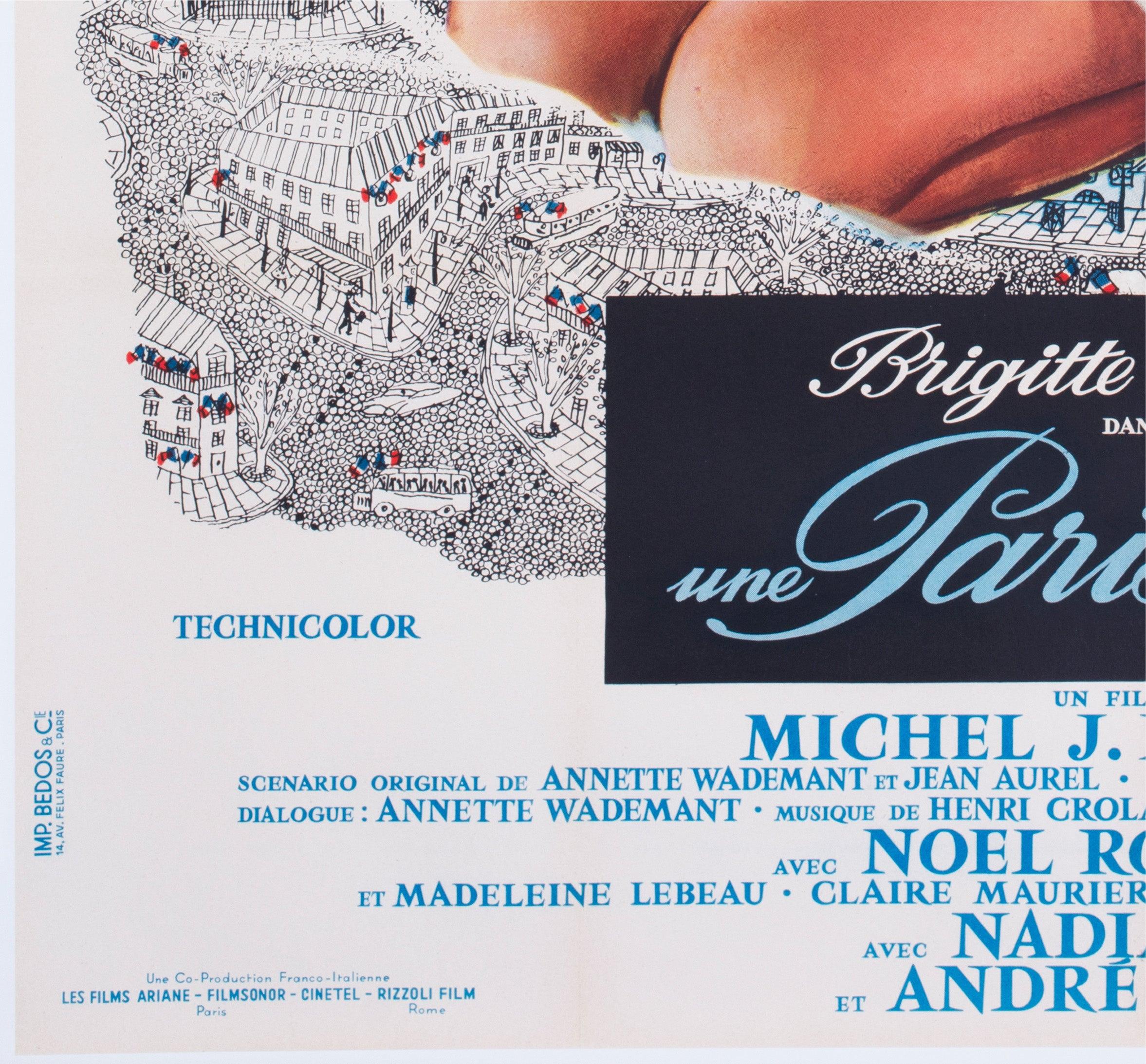 Une Parisienne 1957 Französisch Grande Film Poster im Angebot 2
