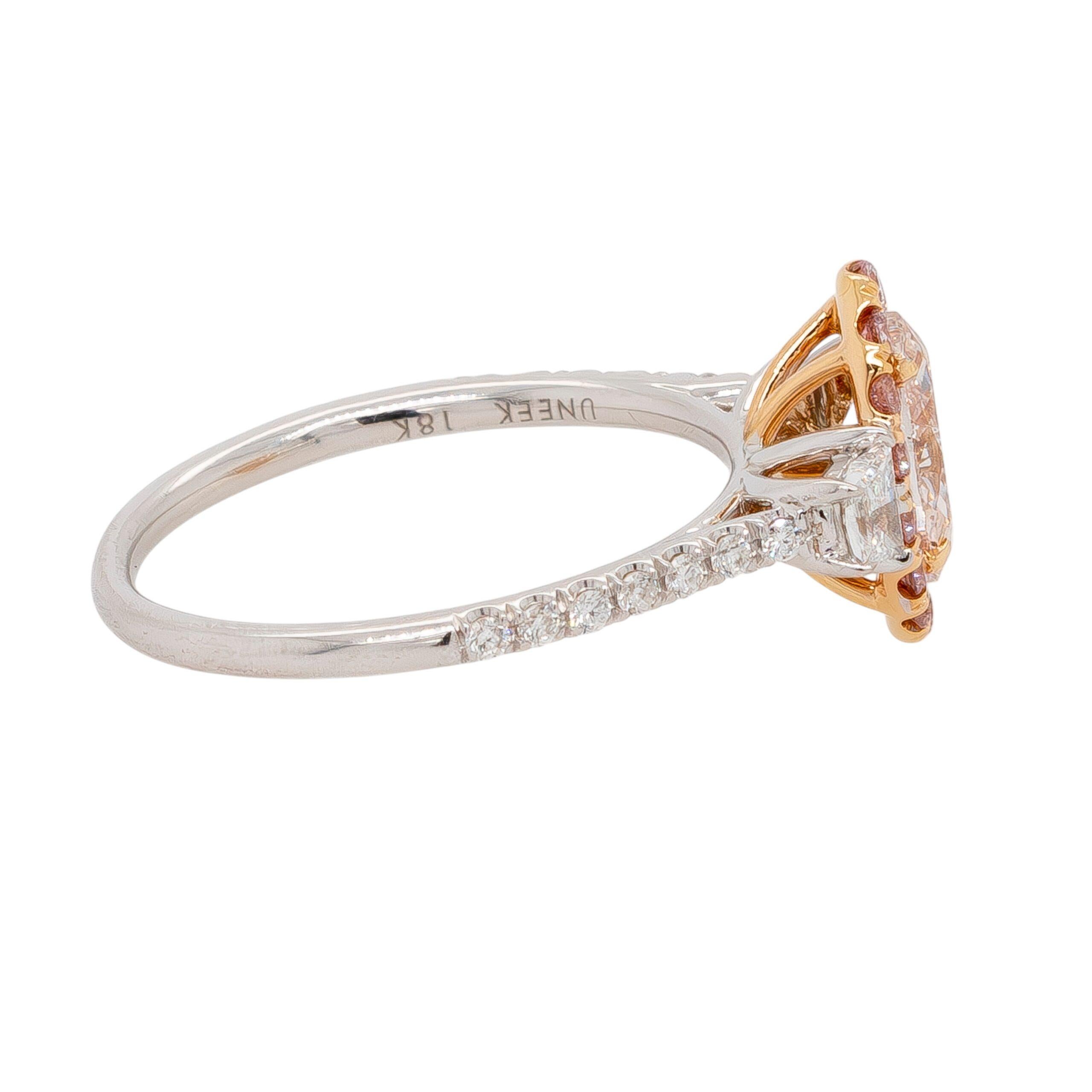 Uneek Bague de fiançailles en or blanc et rose 18k en vente 3